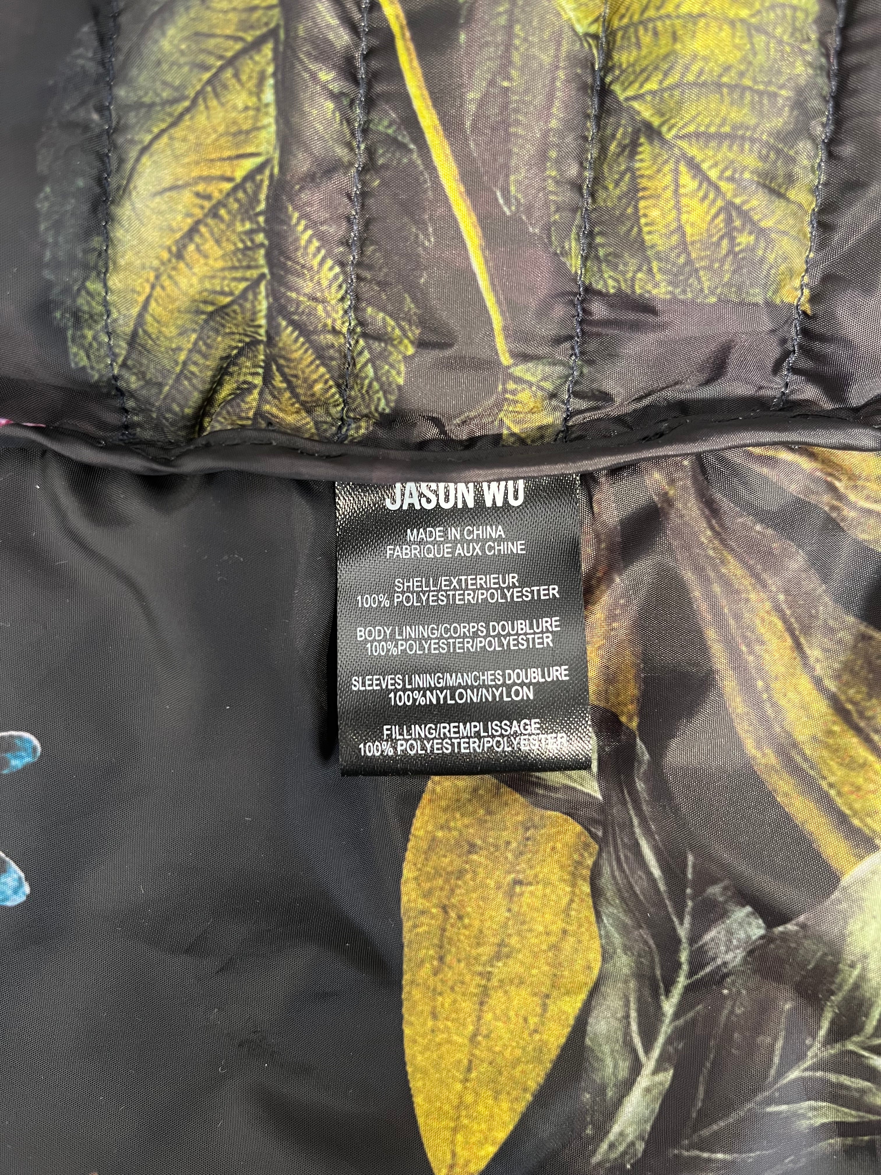 JASON WU/Puffer Jkt/M/Polyester/NVY/THINNER PUFFER FLORAL LINING view 4