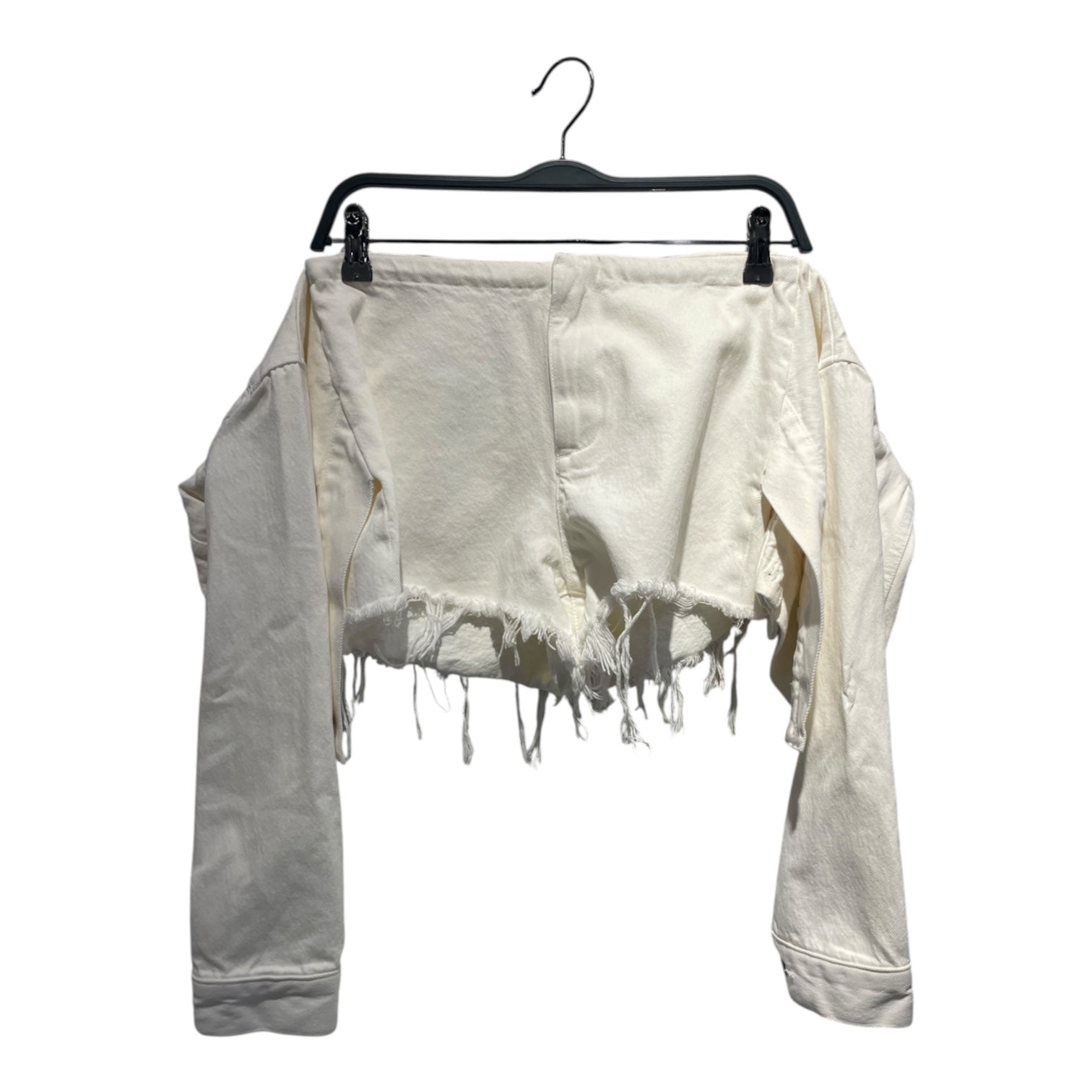 Alexander Wang/Shorts/27/Denim/WHT/tie front view 1