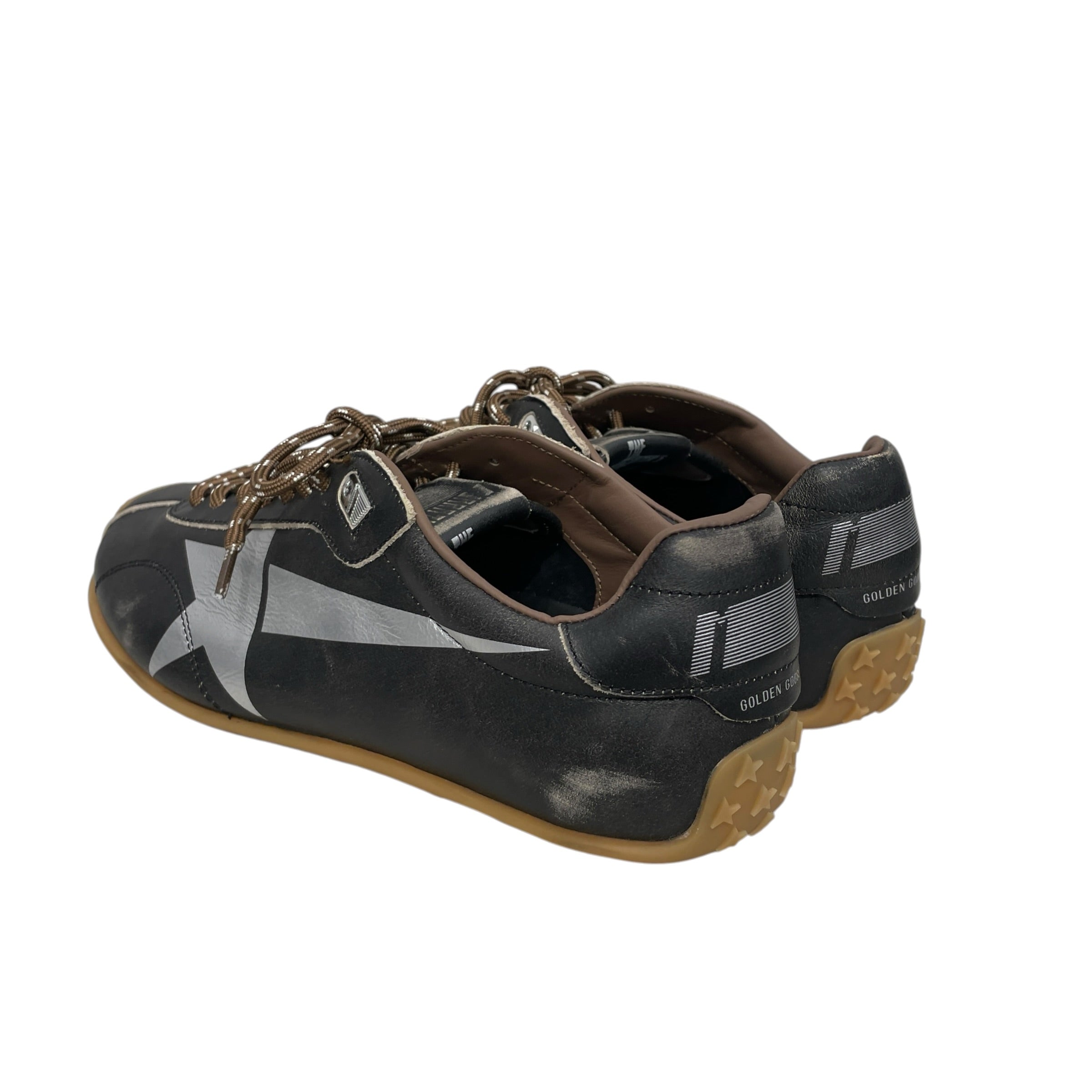 GOLDEN GOOSE/Low-Sneakers/US 9/Leather/BRW/SILVER (SHOOTING)STAR view 2