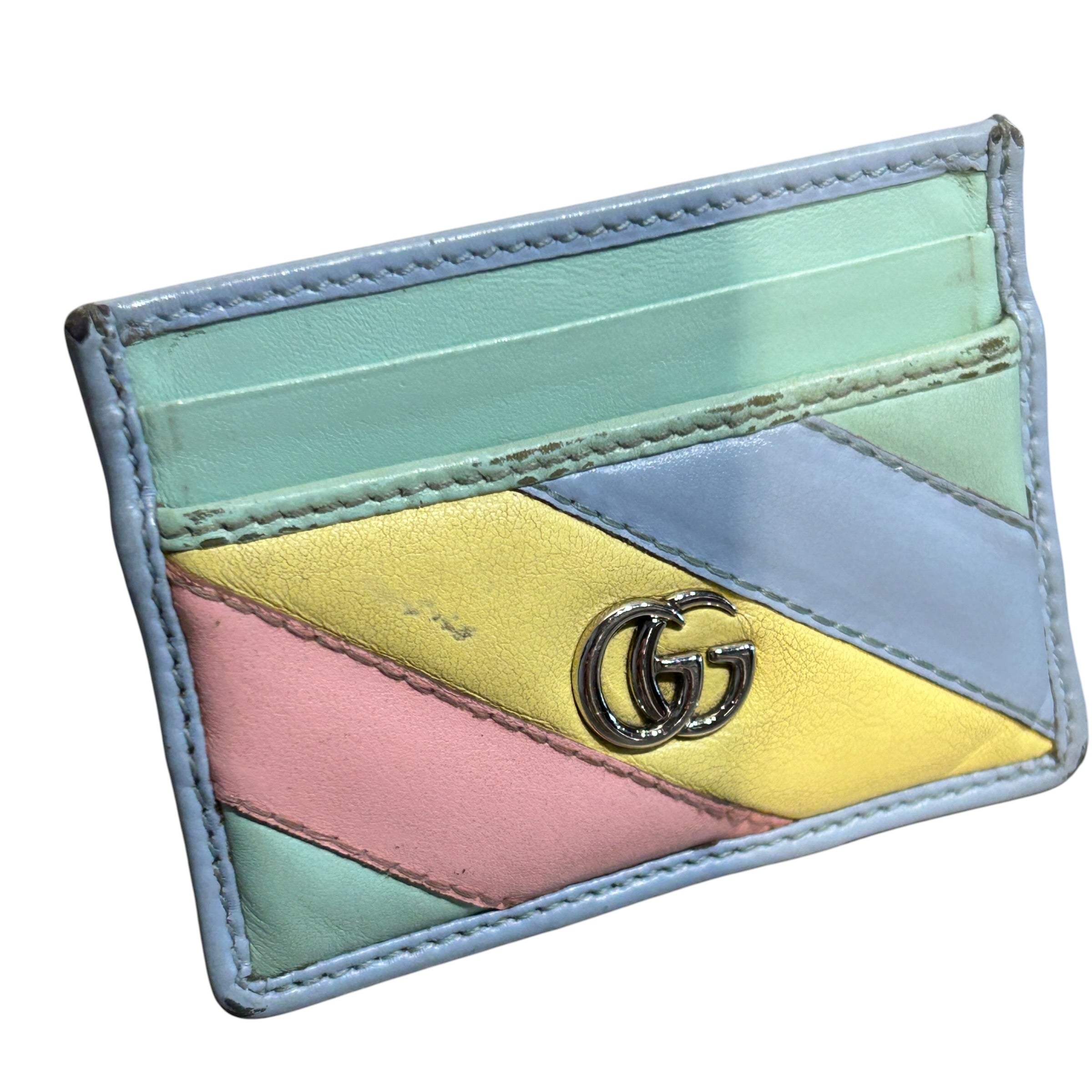 GUCCI/Wallet/Stripe/Leather/MLT/Multicolor Pastel Cardholder view 6