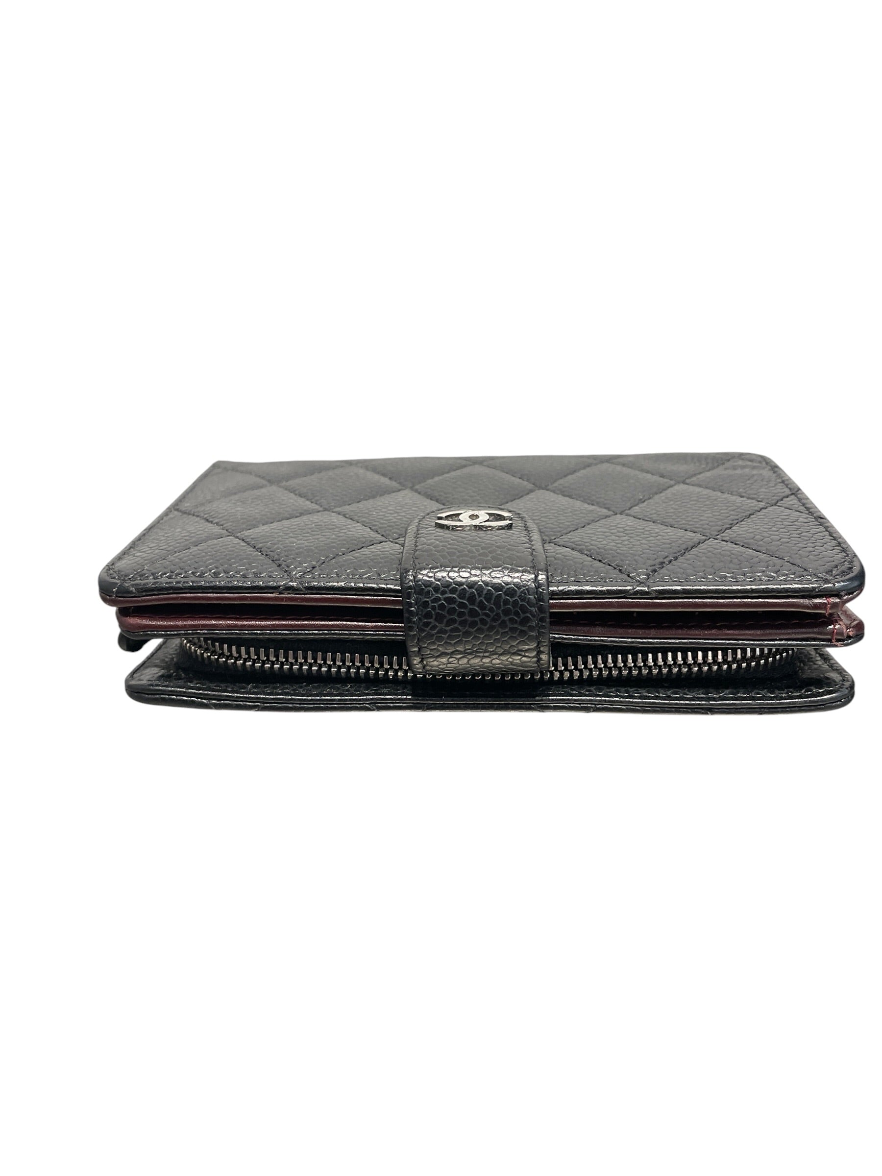 CHANEL/Bifold Wallet/Leather/BLK/L's/CAVIAR view 3