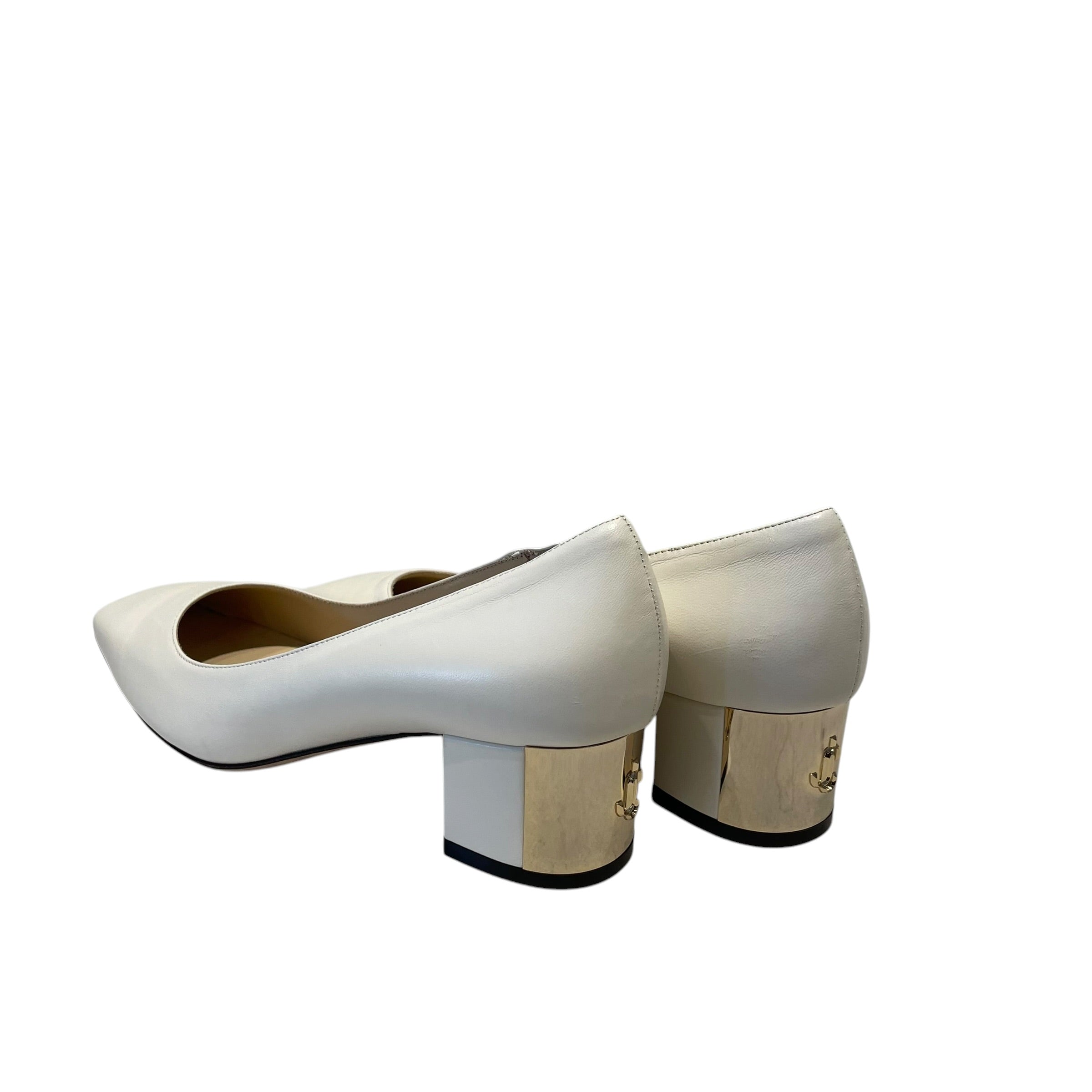 JIMMY CHOO/Heels/EU 37.5/Leather/WHT/Rydea Latte Nappa Pumps view 2