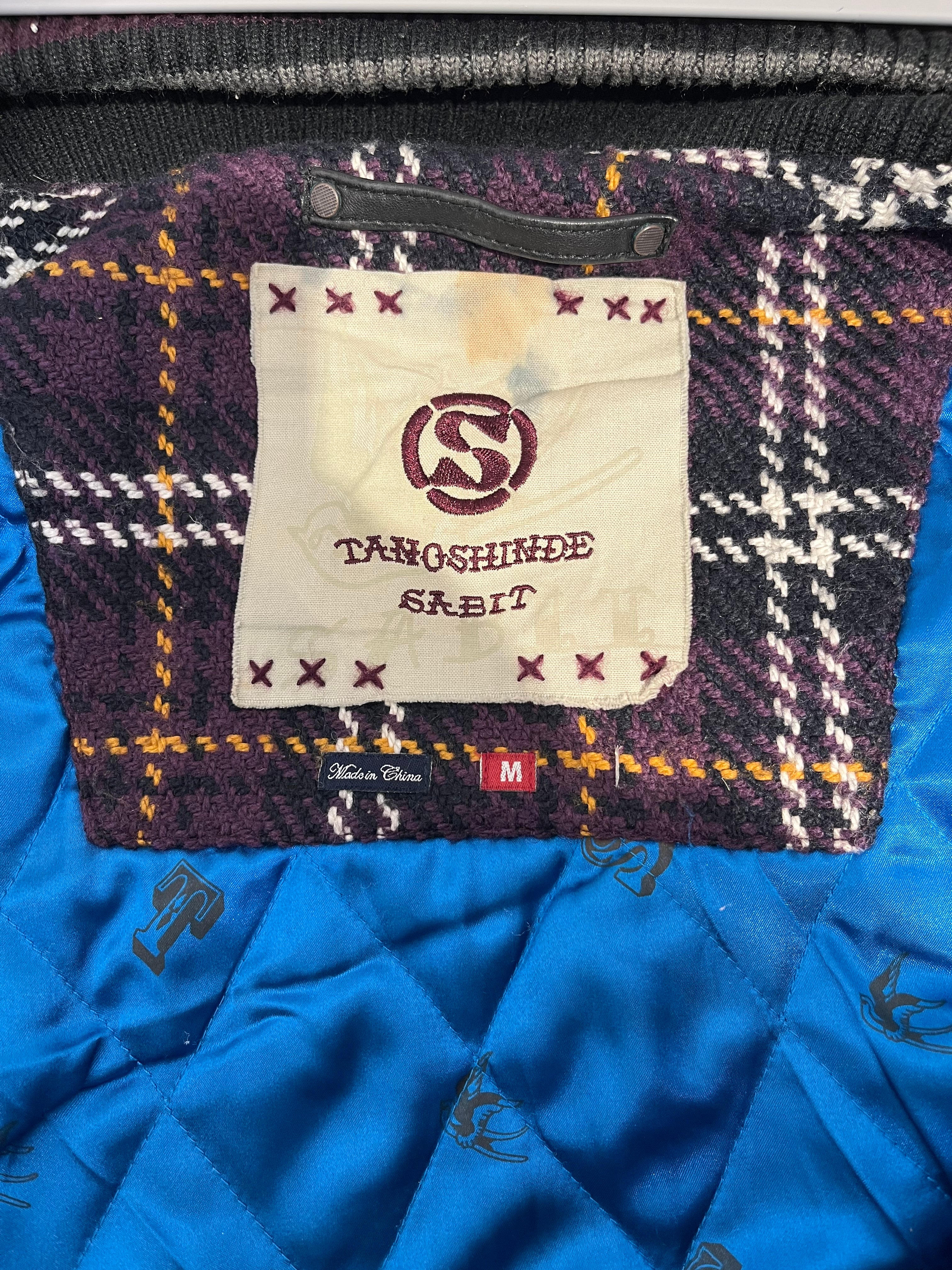 TANOSHINDE SABIT/Jacket/M/Cotton/BLK/All Over Print/Lettermans Varsity view 4
