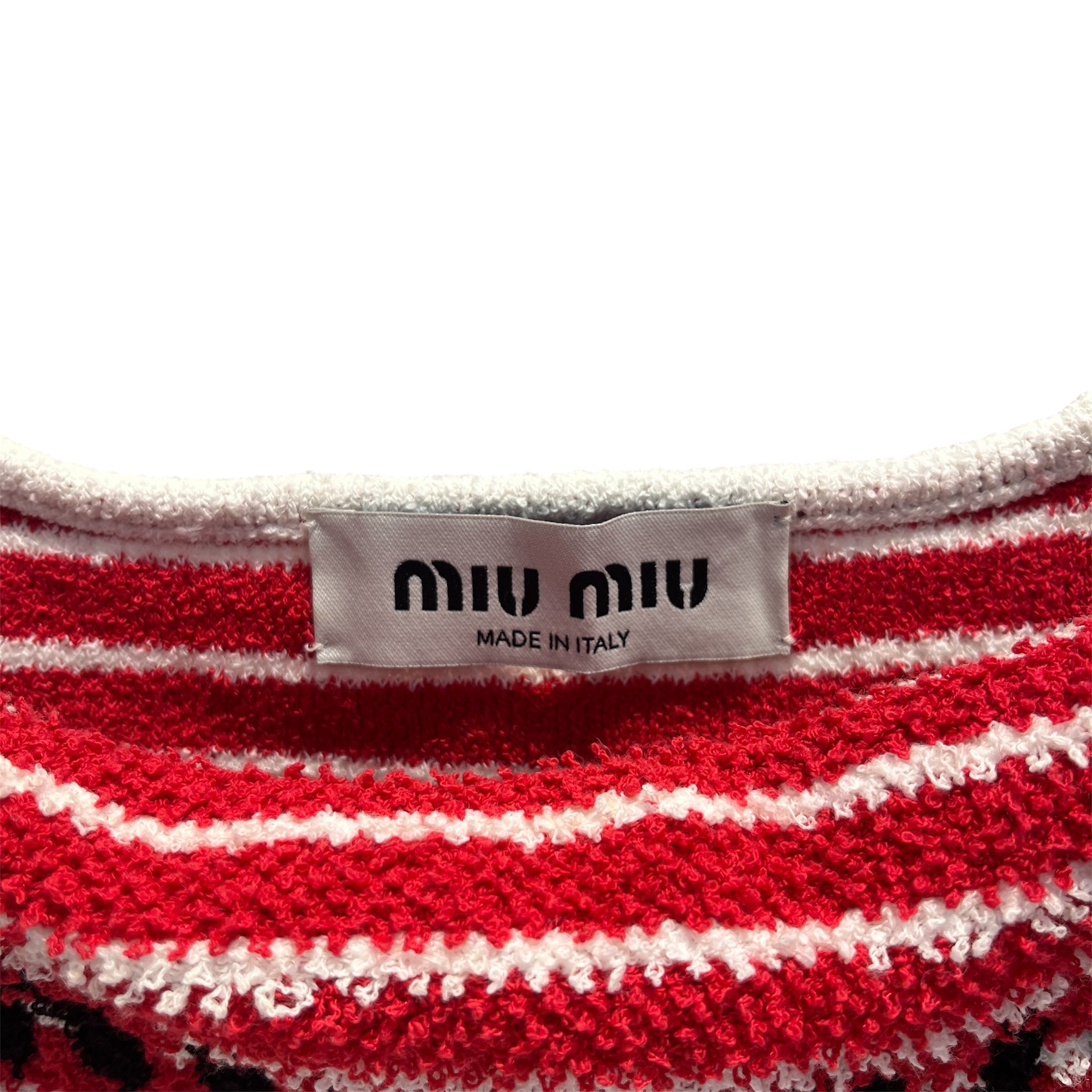 MIU MIU/Camisole/38/Stripe/Cotton/RED/Logo Tank view 3
