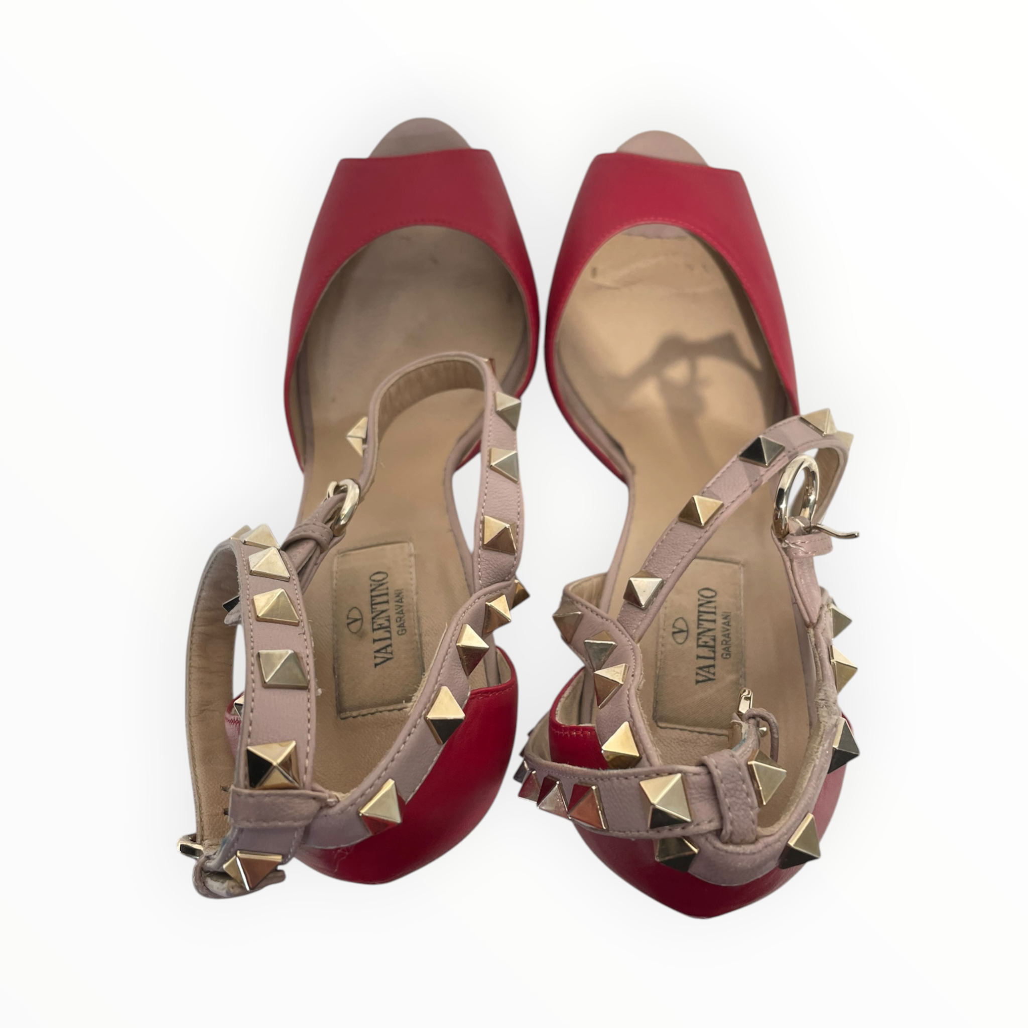 VALENTINO GARAVANI/Heels/EU 39/Leather/RED/Ankle Strap/ROCKSTUD STRAP view 3