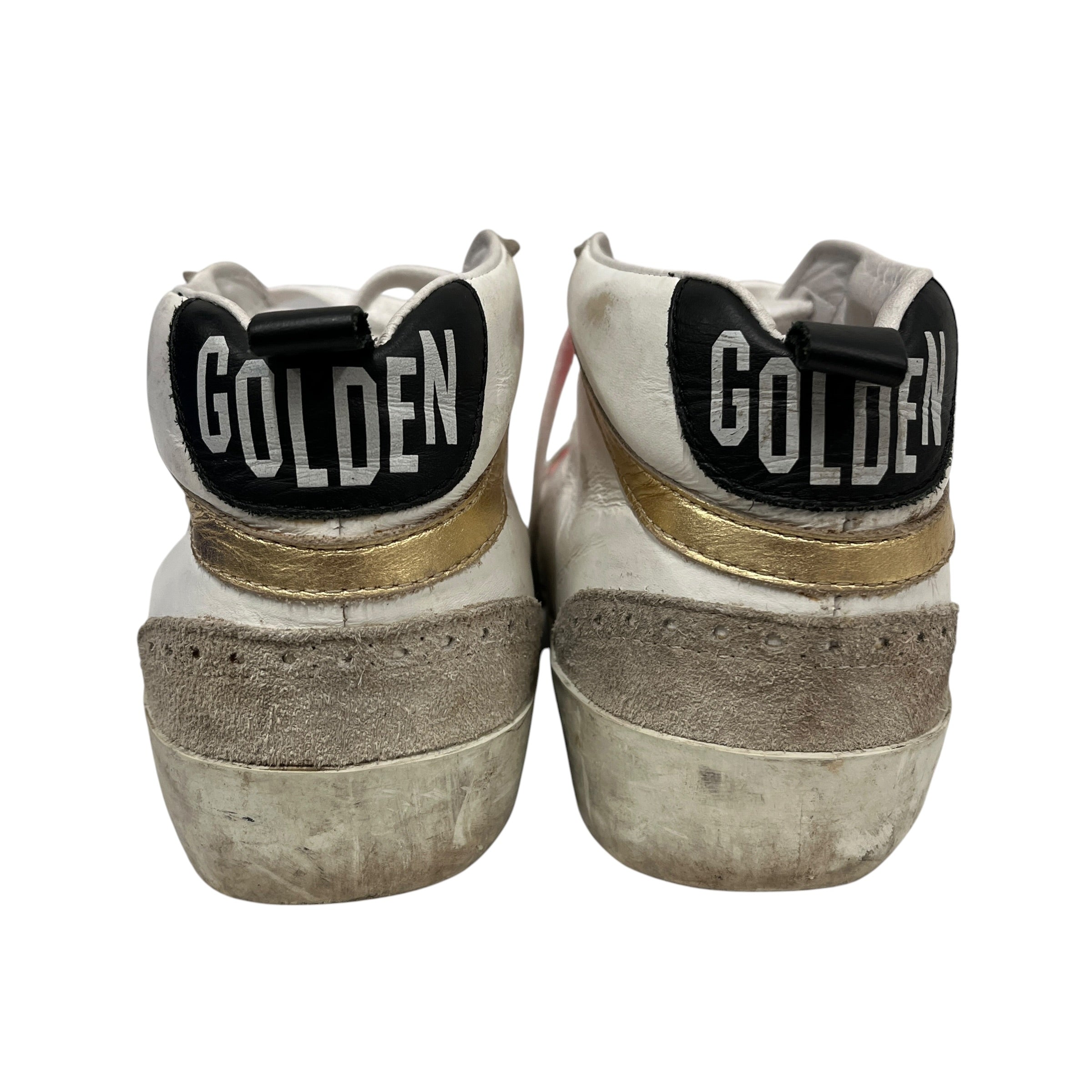 GOLDEN GOOSE/Hi-Sneakers/EU 38/Stripe/Leather/WHT/MIDSTAR GOLDEN HEART view 8