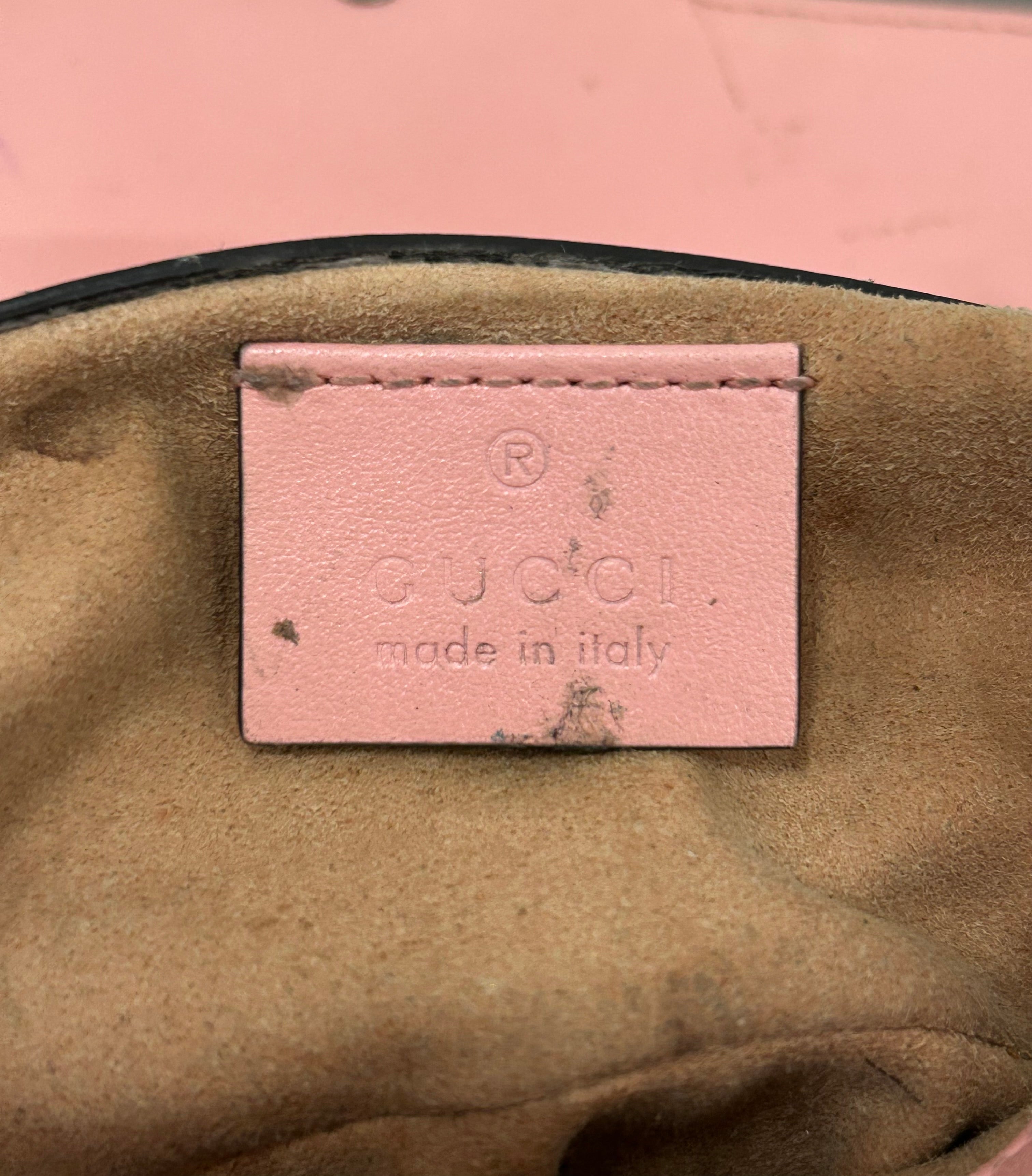 GUCCI/Cross Body Bag/Leather/PNK/Mini Quilted Double GG view 3