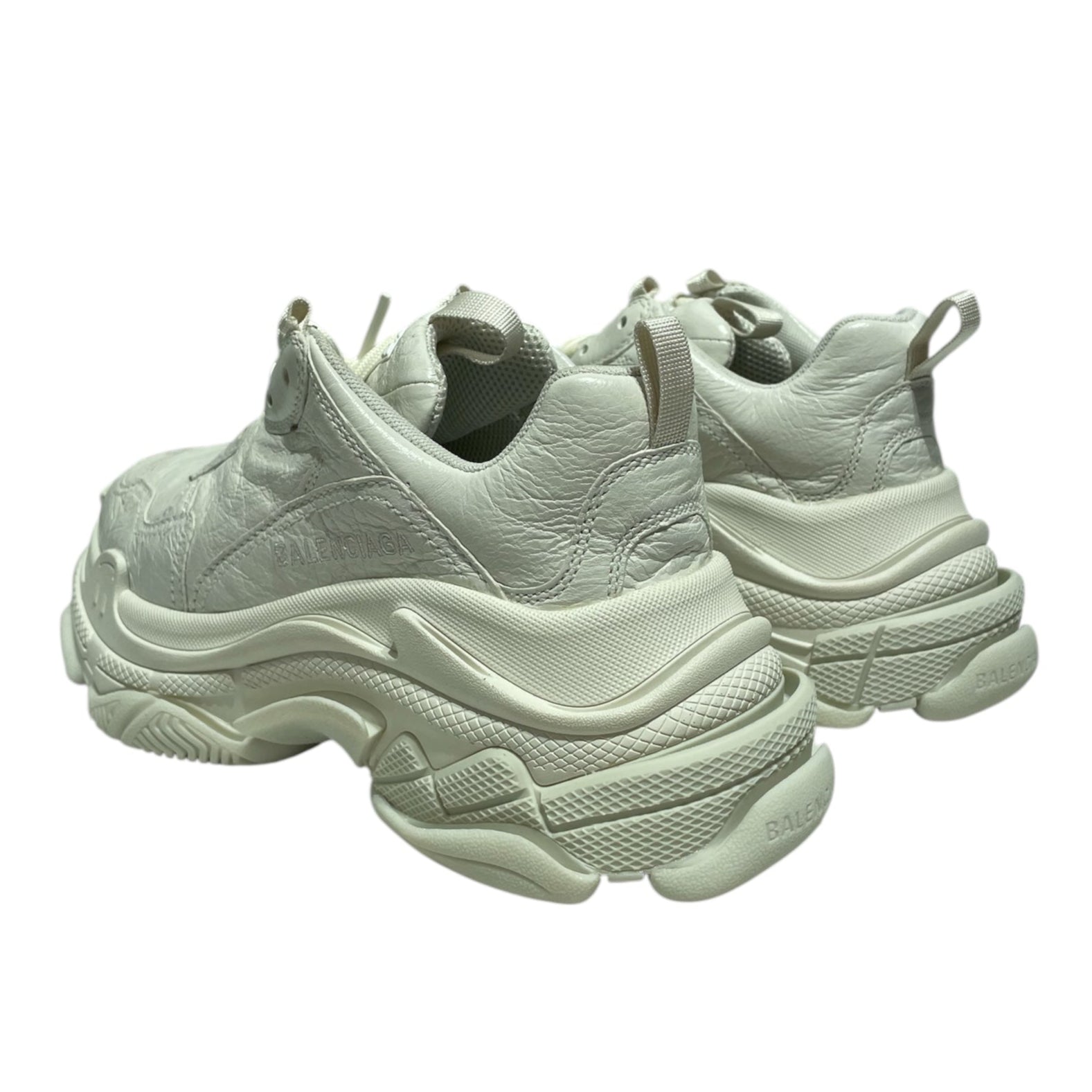 BALENCIAGA/Low-Sneakers/US 5.5/Leather/WHT/triple s all white leather view 2