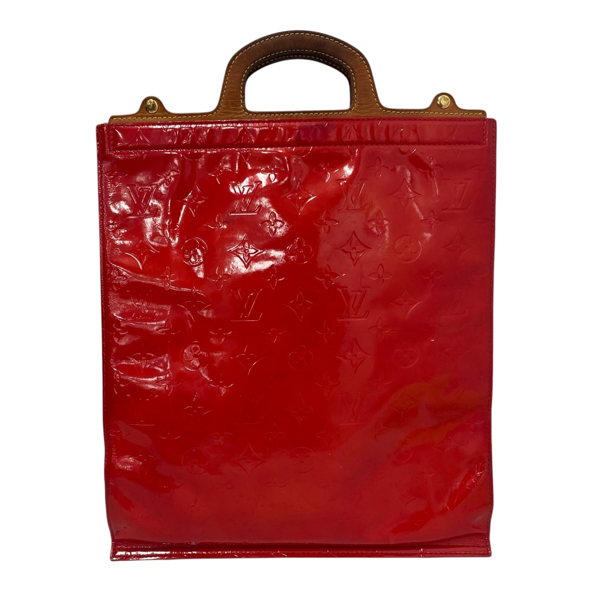 LOUIS VUITTON/Tote Bag/Monogram/Leather/RED/Vernis Stanton view 1