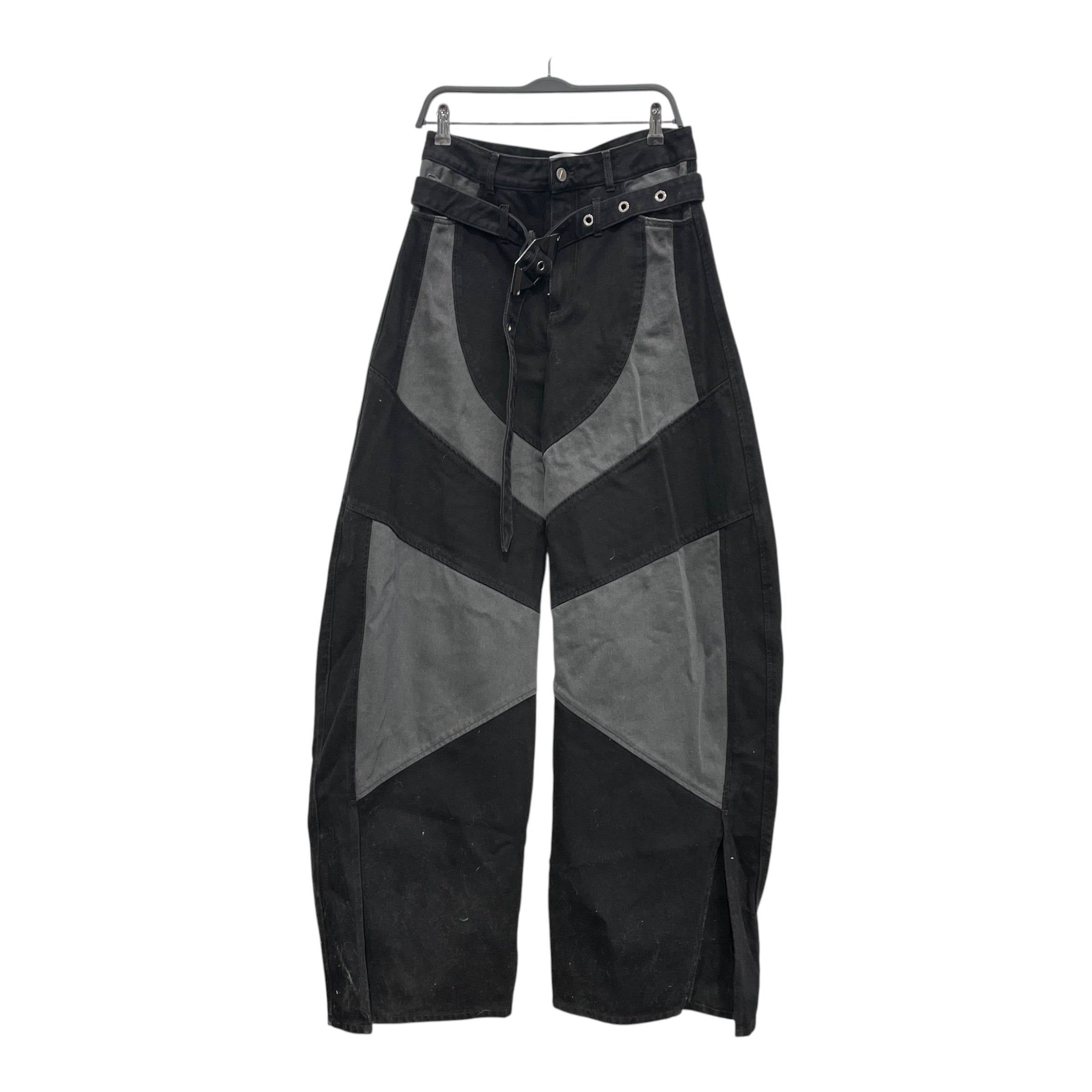 THE ATTICO/Bottoms/26/Cotton/BLK/PATCHWORK GRY AND BLK view 1
