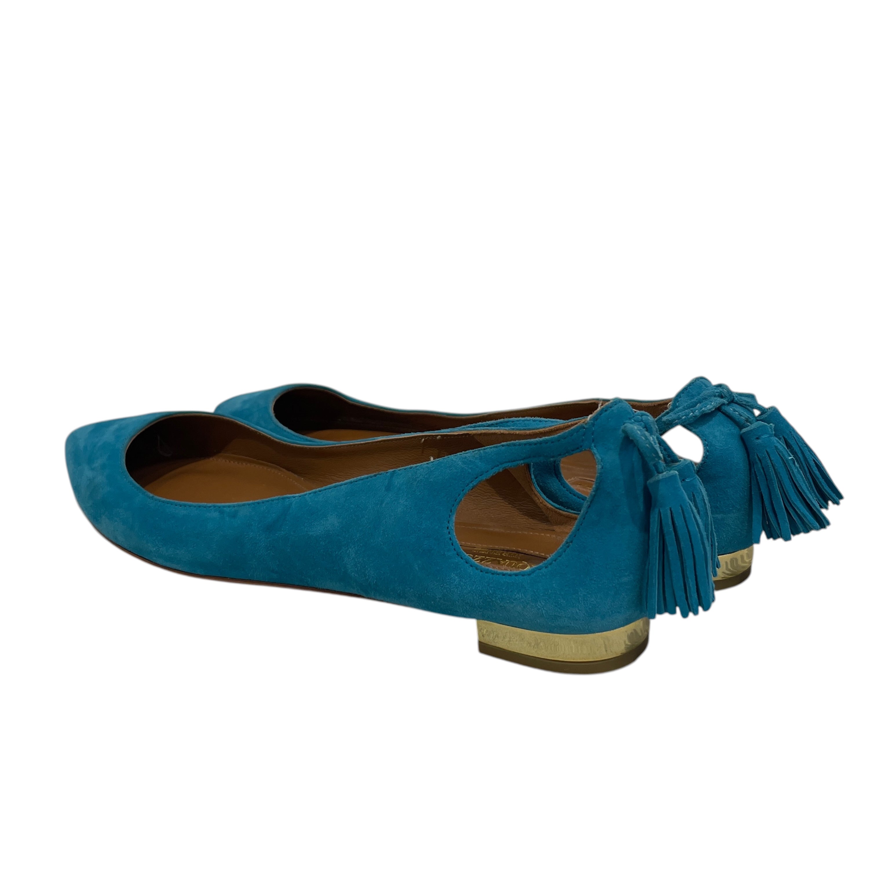 AQUAZZURA/Flat Shoes/EU 39.5/Suede/BLU/MARILYN BALLET FLAT view 2
