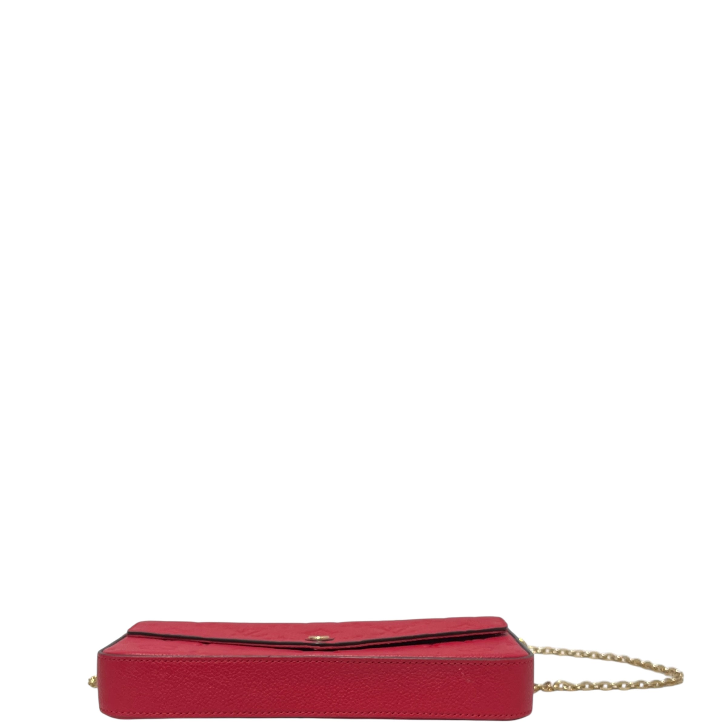 LOUIS VUITTON/Cross Body Bag/Leather/RED/LV Empreinte Felicie Pochette view 3