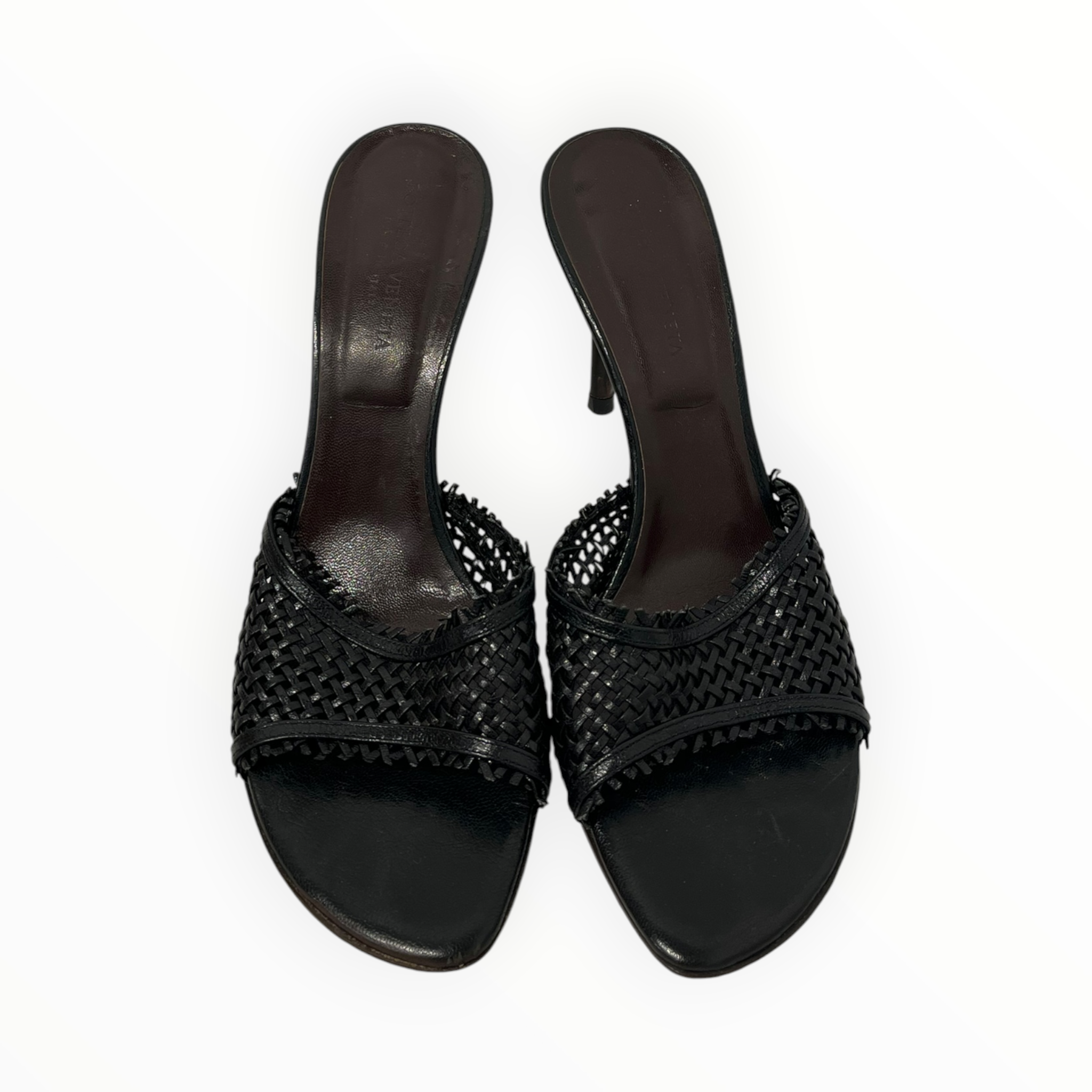 BOTTEGA VENETA/Heels/EU 40/Leather/BLK/SMALL CROSSWEAVE BUTTERFLY view 3