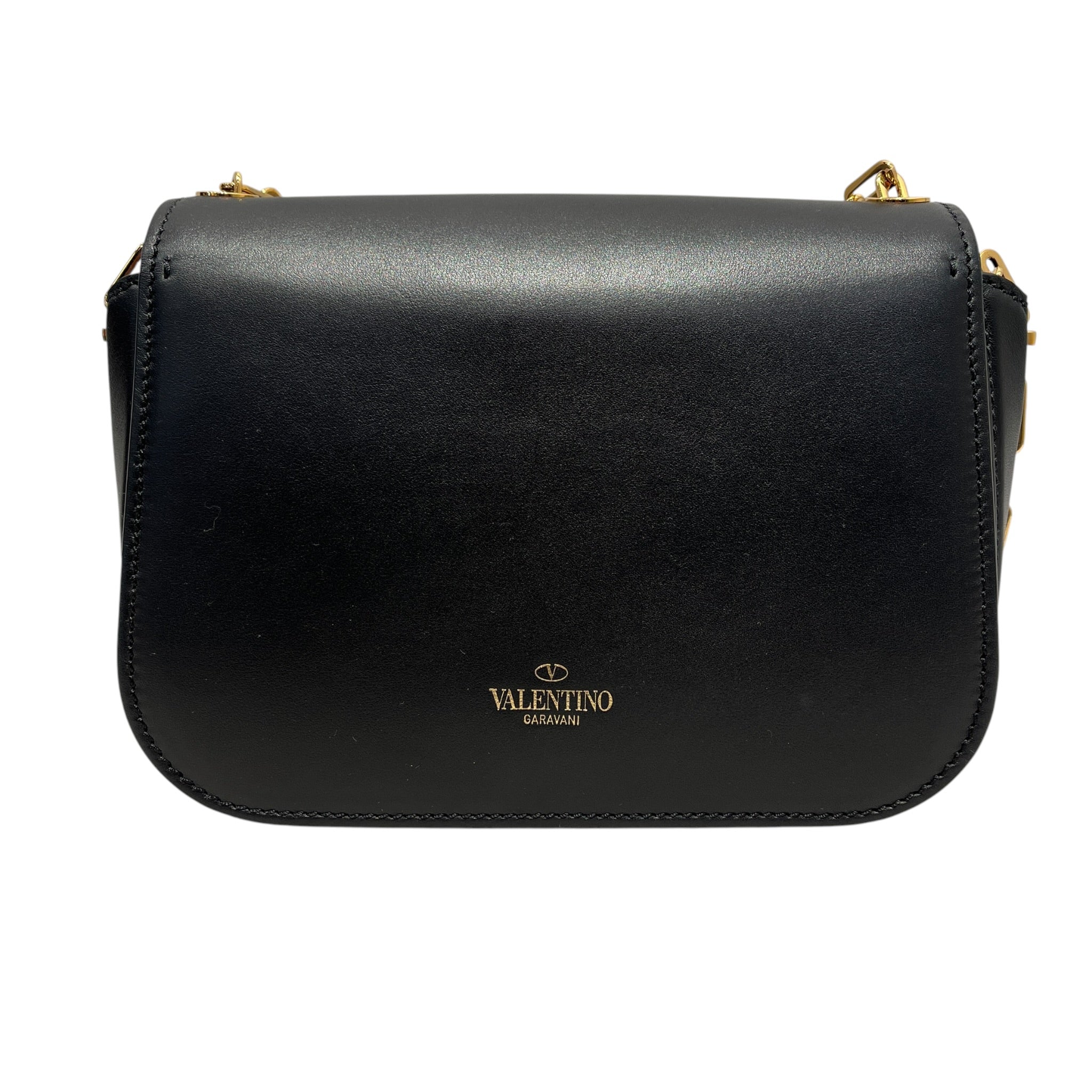 VALENTINO GARAVANI/Cross Body Bag/Leather/IDG/BLK Smooth Leather Chain Link view 2