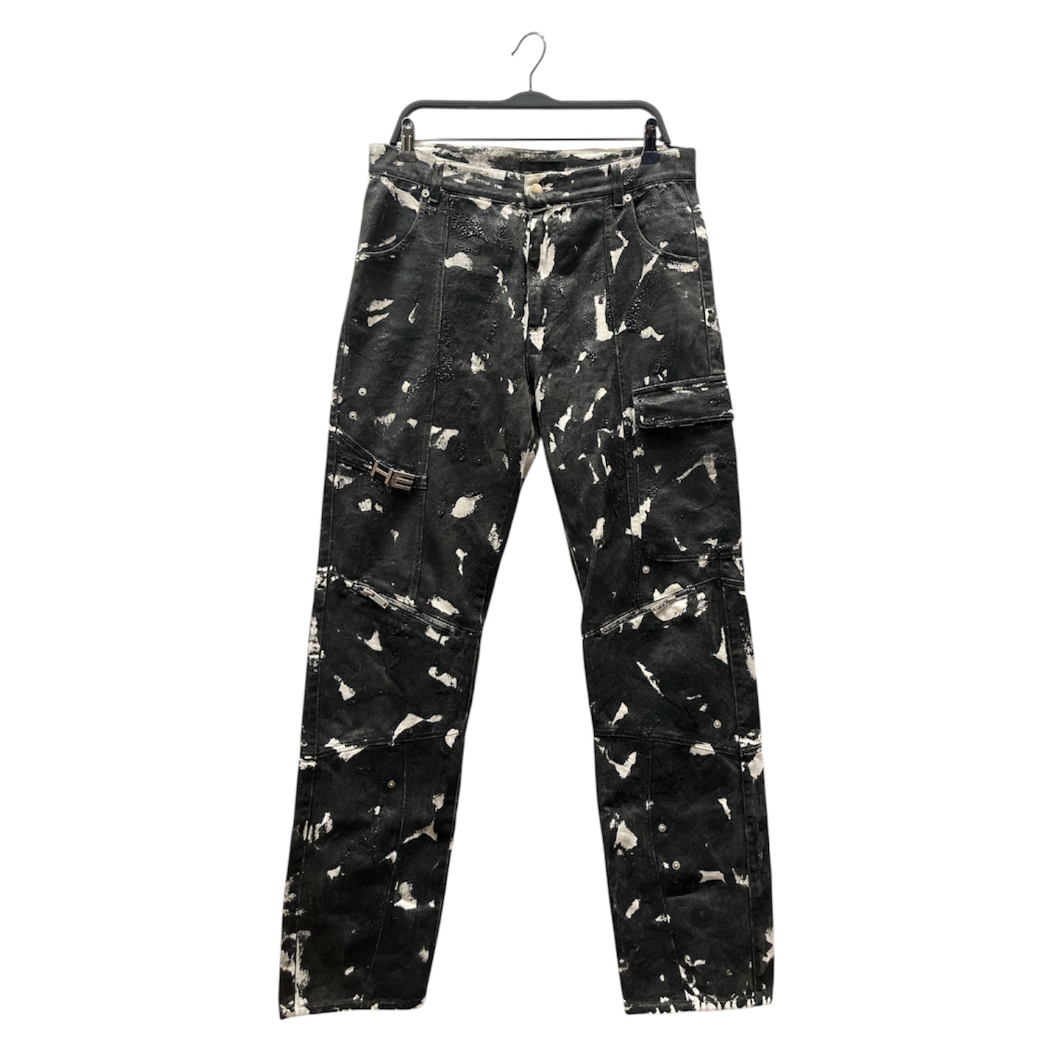 HELIOT EMIL/Cargo Pants/M/Cotton/BLK/painted cargo view 1