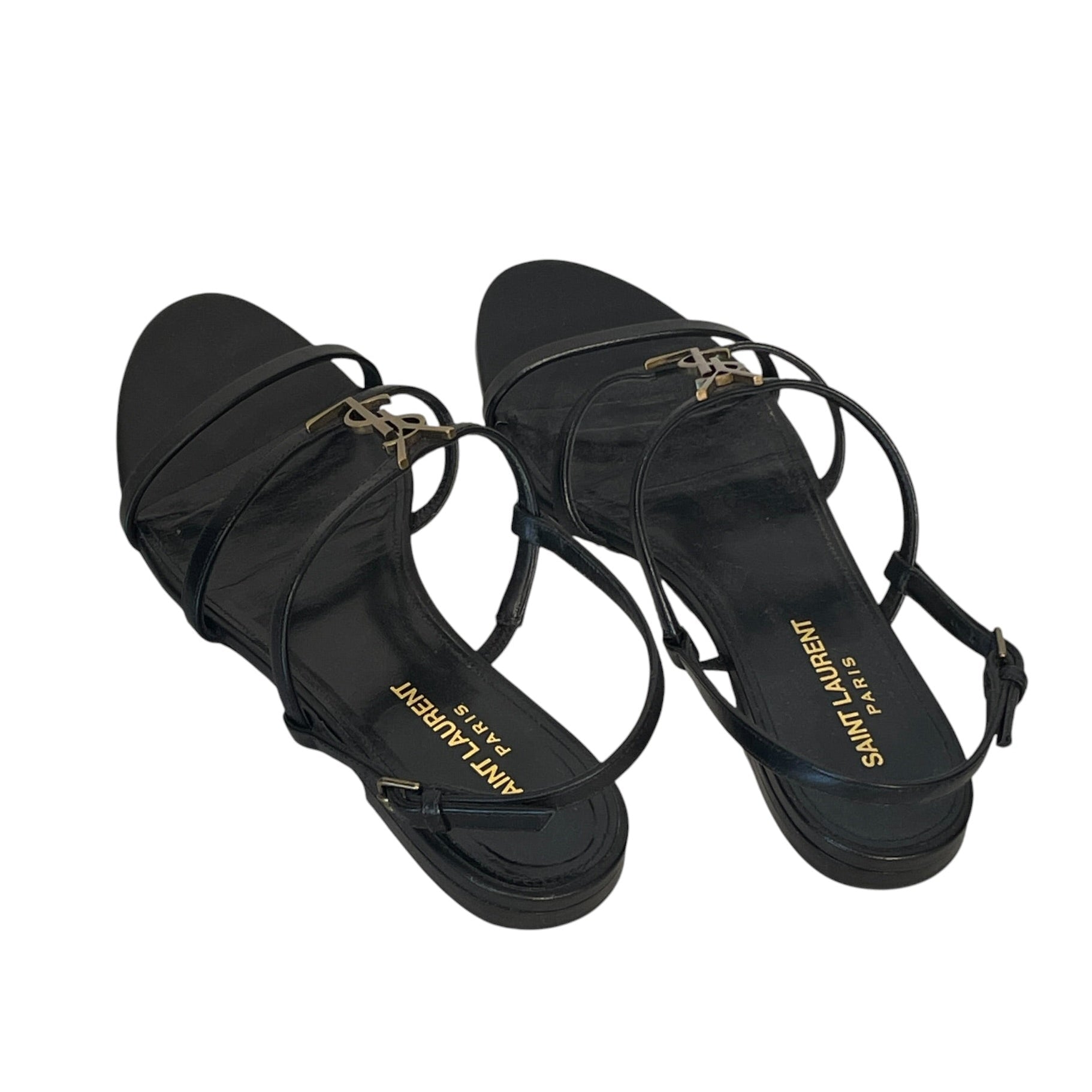 SAINT LAURENT/Sandals/EU 37.5/Leather/BLK/CASSANDRA SANDAL view 3