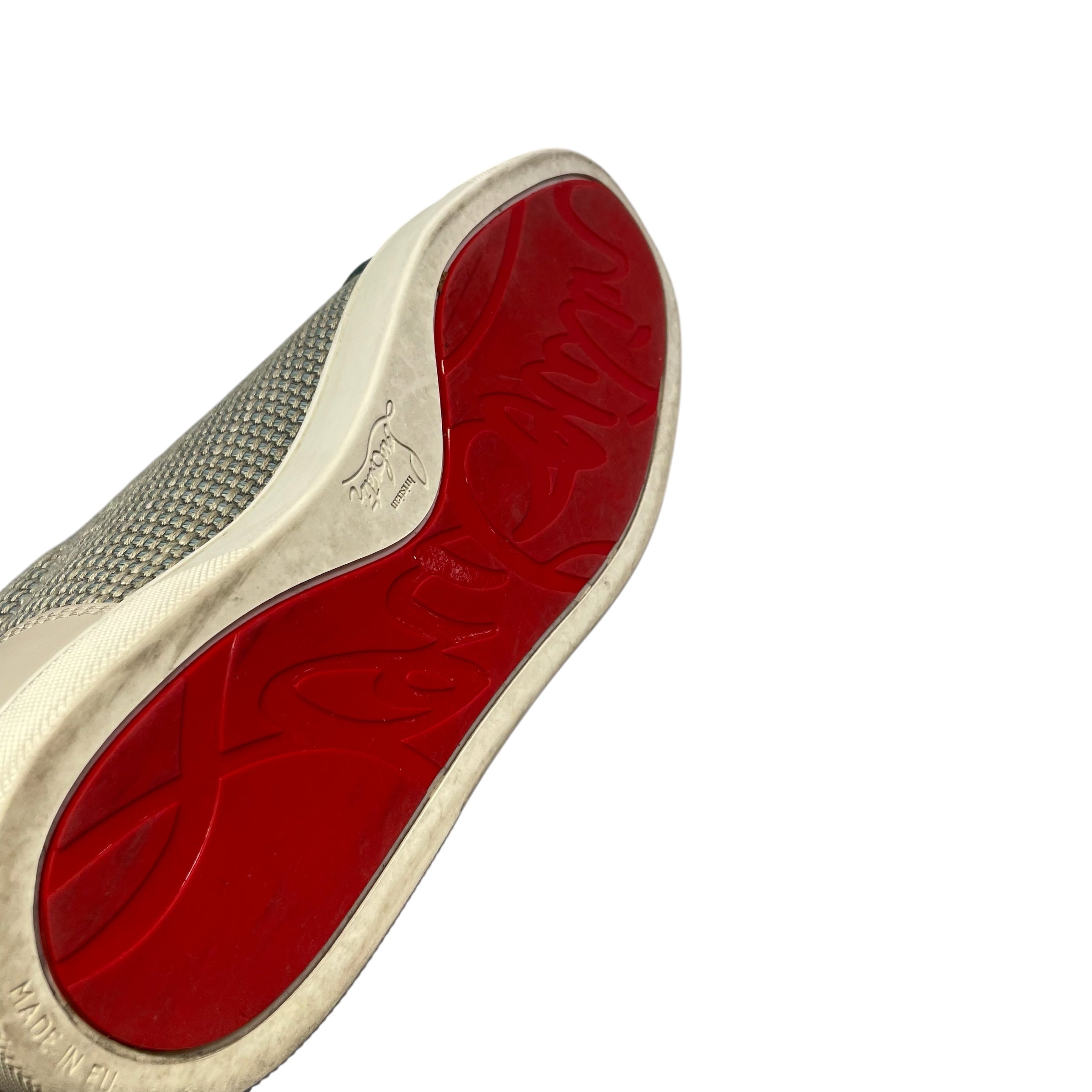 Christian Louboutin/Low-Sneakers/EU 42.5/Cotton/GRN/cream/teal/ threads view 3