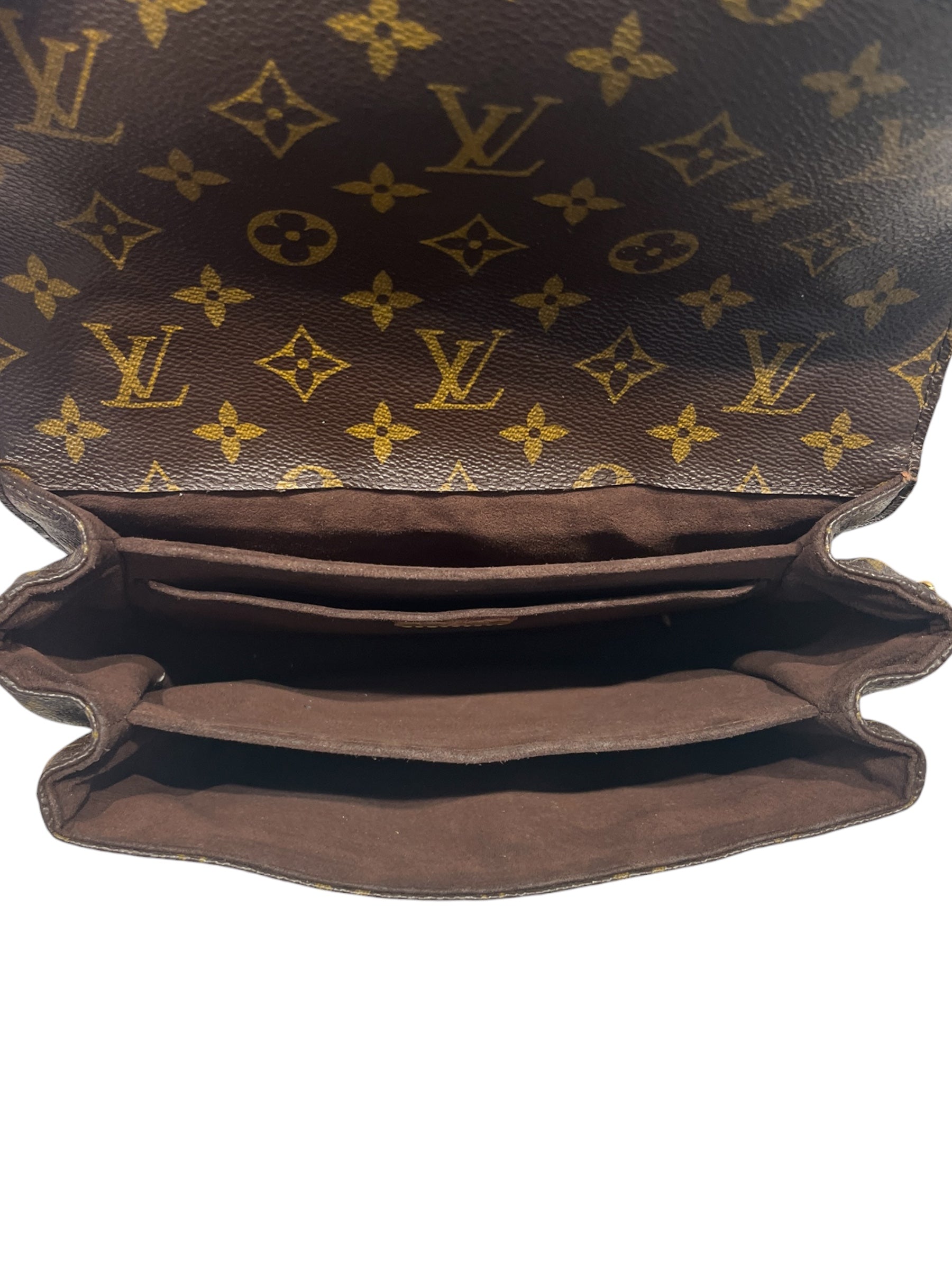 LOUIS VUITTON/Cross Body Bag/Monogram/Leather/BRW/POCHETTE METIS BRWN INTERIOR view 6