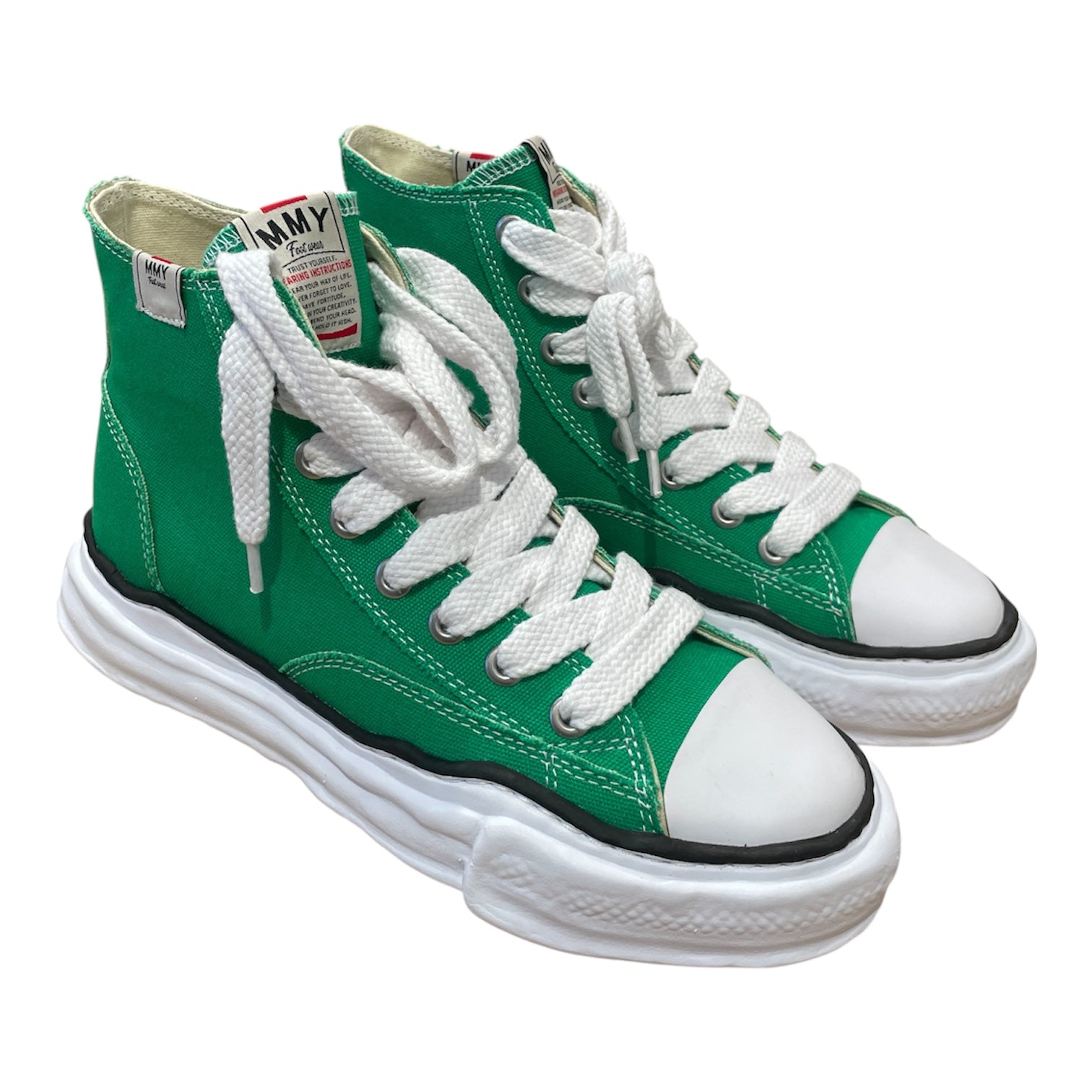 MIHARA YASUHIRO/Hi-Sneakers/EU 41/Border/GRN/Peterson Hi OG Sole Canvas view 1