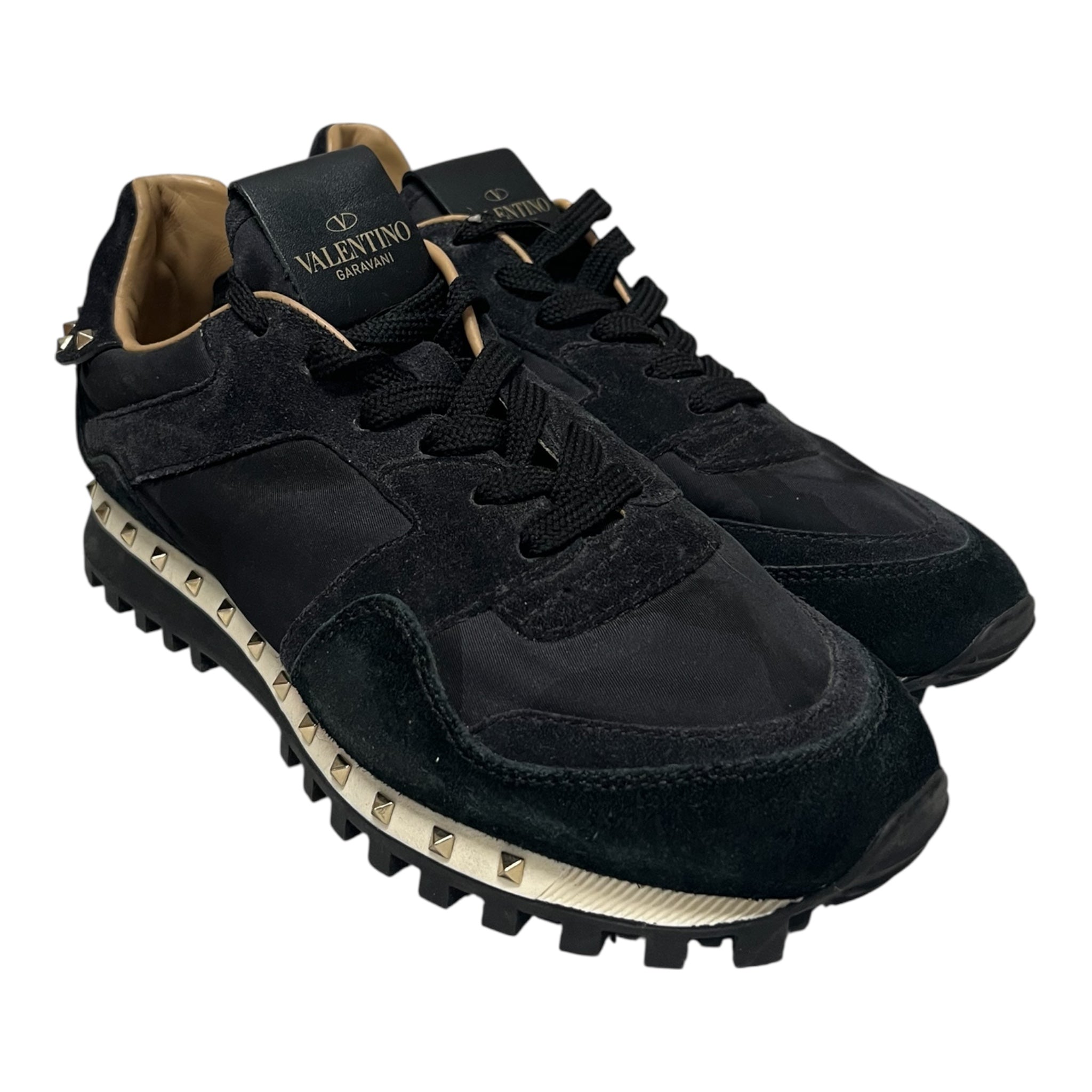 VALENTINO GARAVANI/Low-Sneakers/US 6.5/Camouflage/Nylon/BLK/rockstud trainers view 1