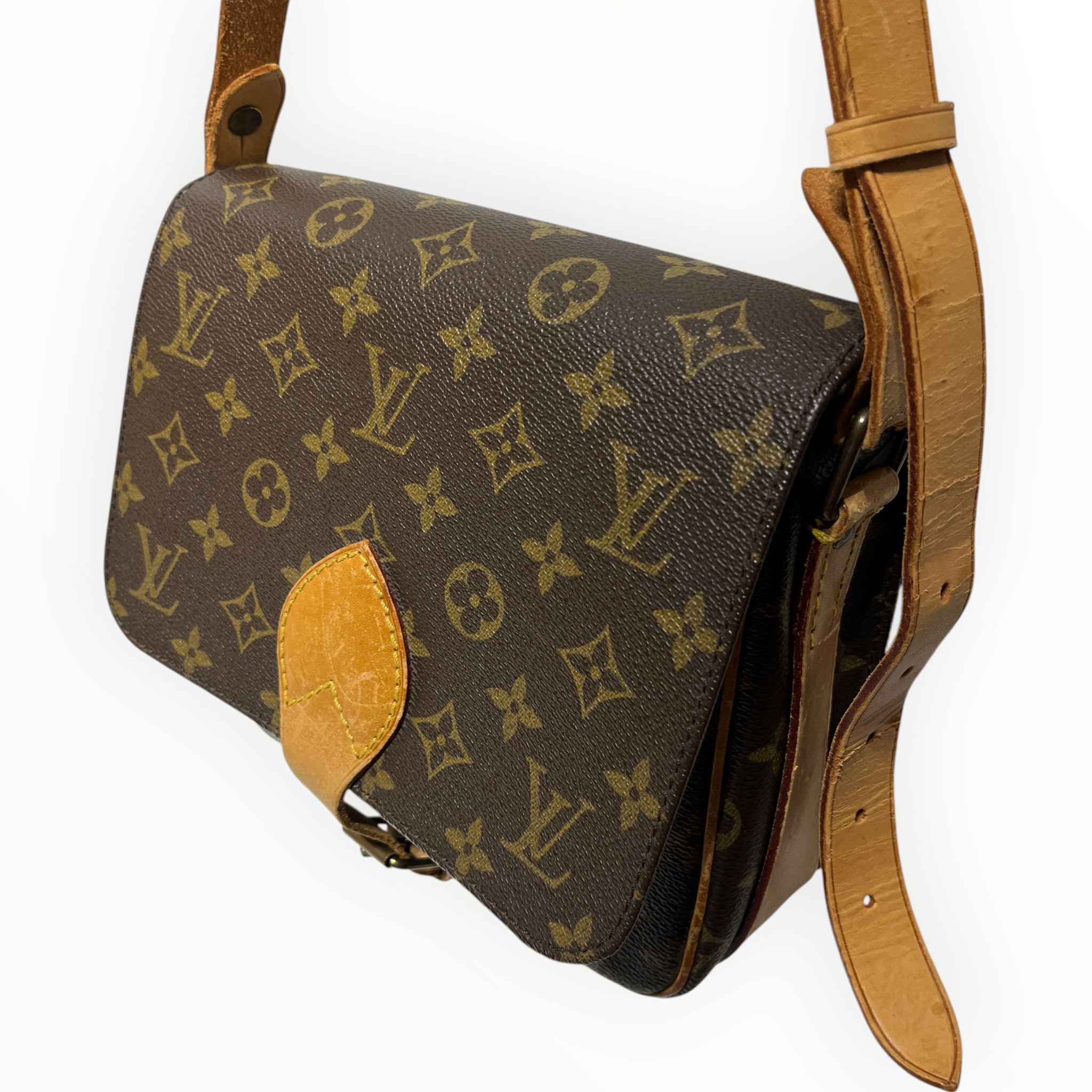 LOUIS VUITTON/Cross Body Bag/All Over Print/Leather/BRW/cartouchiere view 5