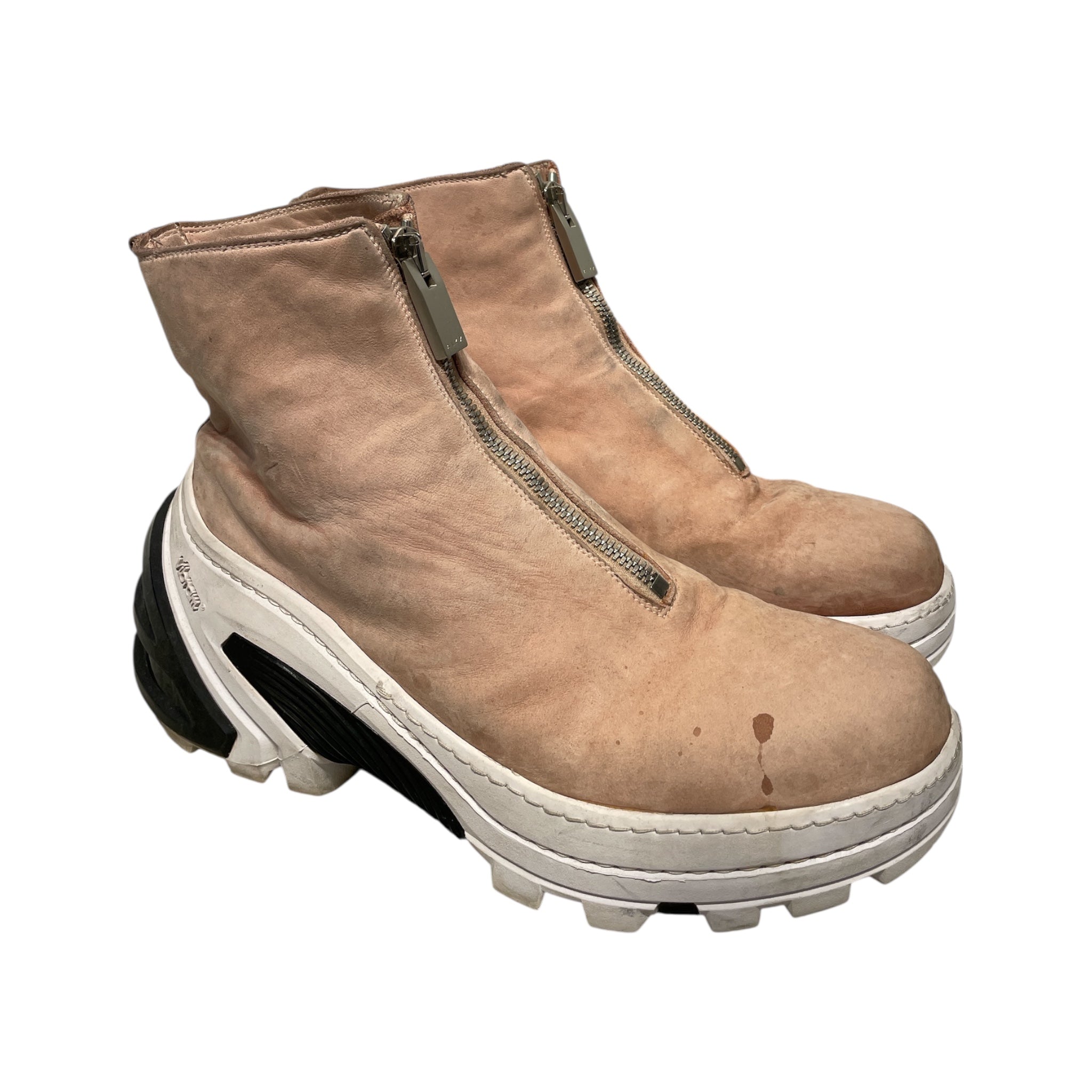 1017 ALYX 9SM(ALYX)/Hi-Sneakers/EU 42/Leather/BEG/Vibram Sole Front Zipper view 1