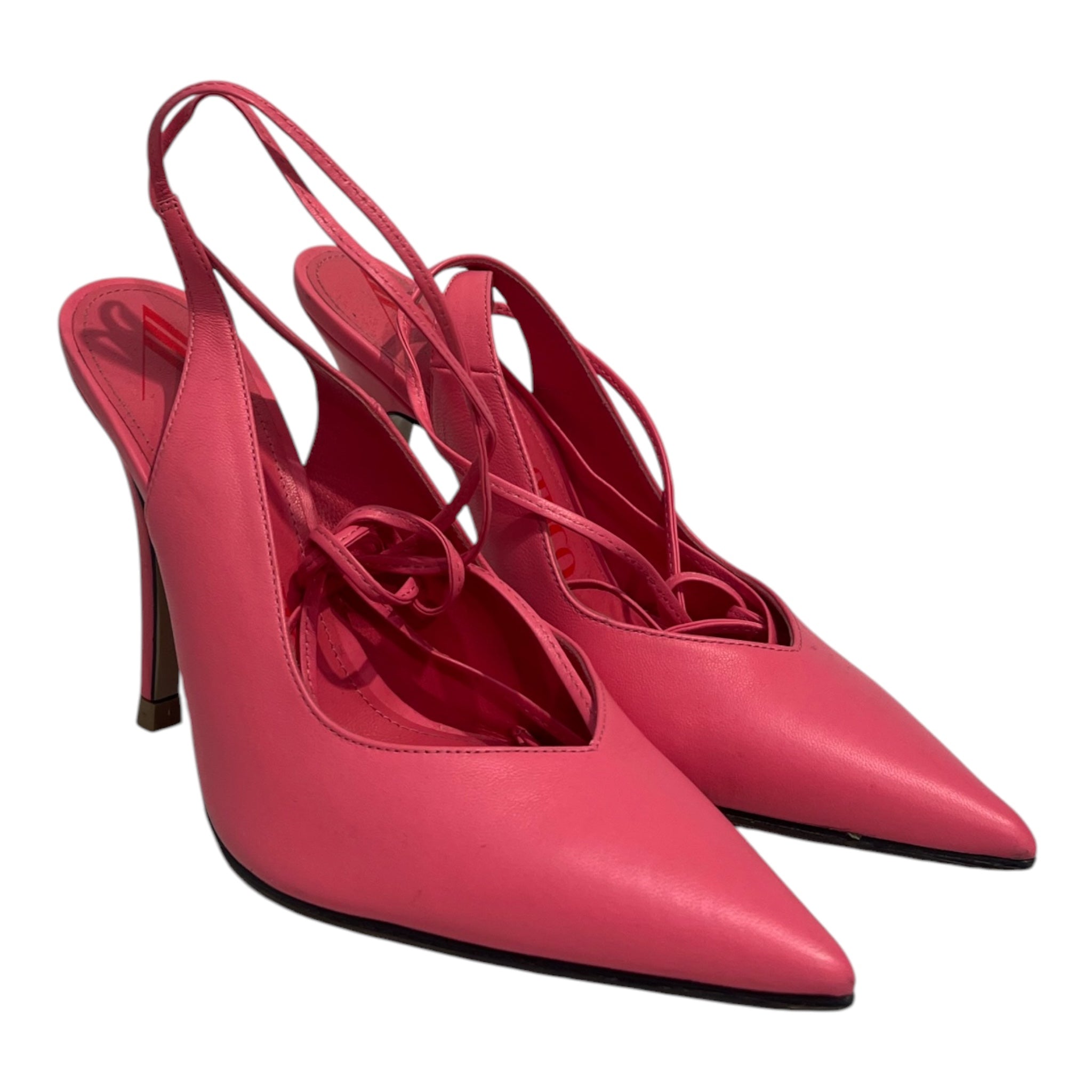 THE ATTICO/Heels/EU 37.5/Leather/PNK/Ankle Strap/OPEN TOP LONG STRAP VIBRAM view 1