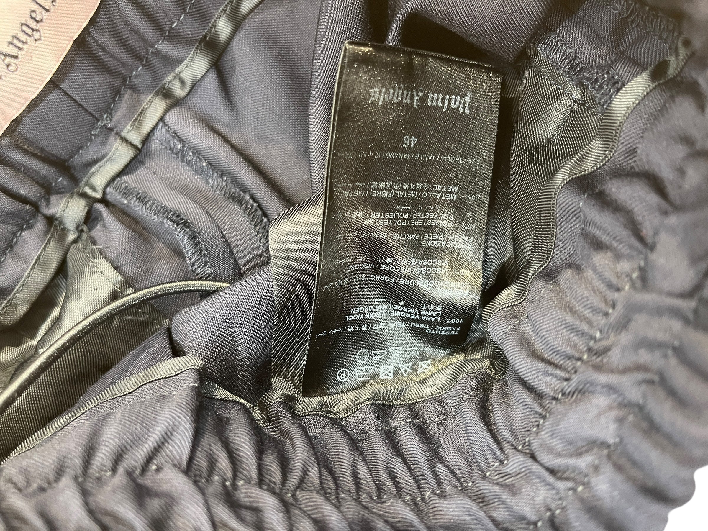 Palm Angels/Pants/46/Polyester/NVY/Stripe/GOLD TRACK STRIPE view 3