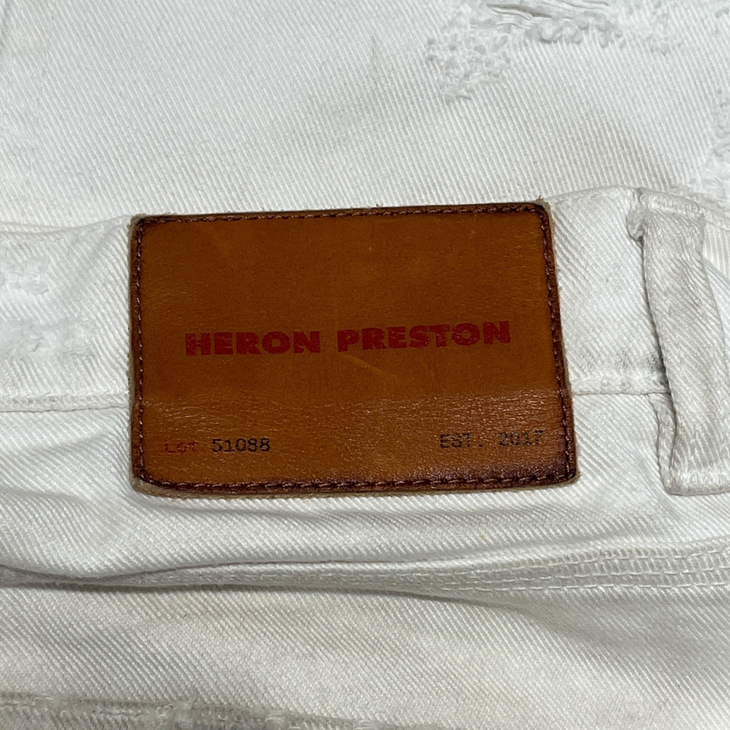 HERON PRESTON/Pants/34/Denim/WHT/Distressed/Distressed Dbl-Knee Carpenter view 3