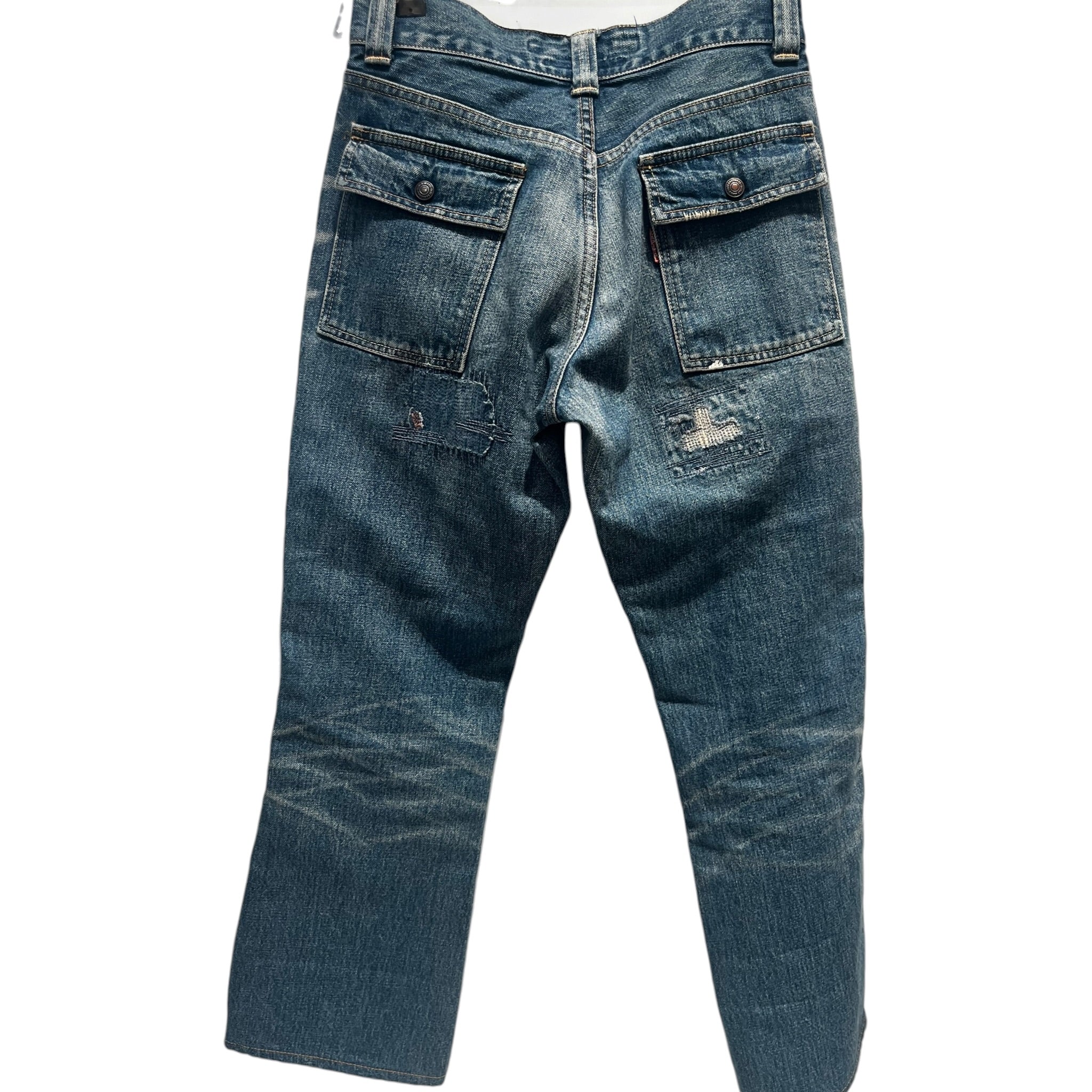 KAPITAL/Pants/0/Cotton/BLU/darned double button view 2