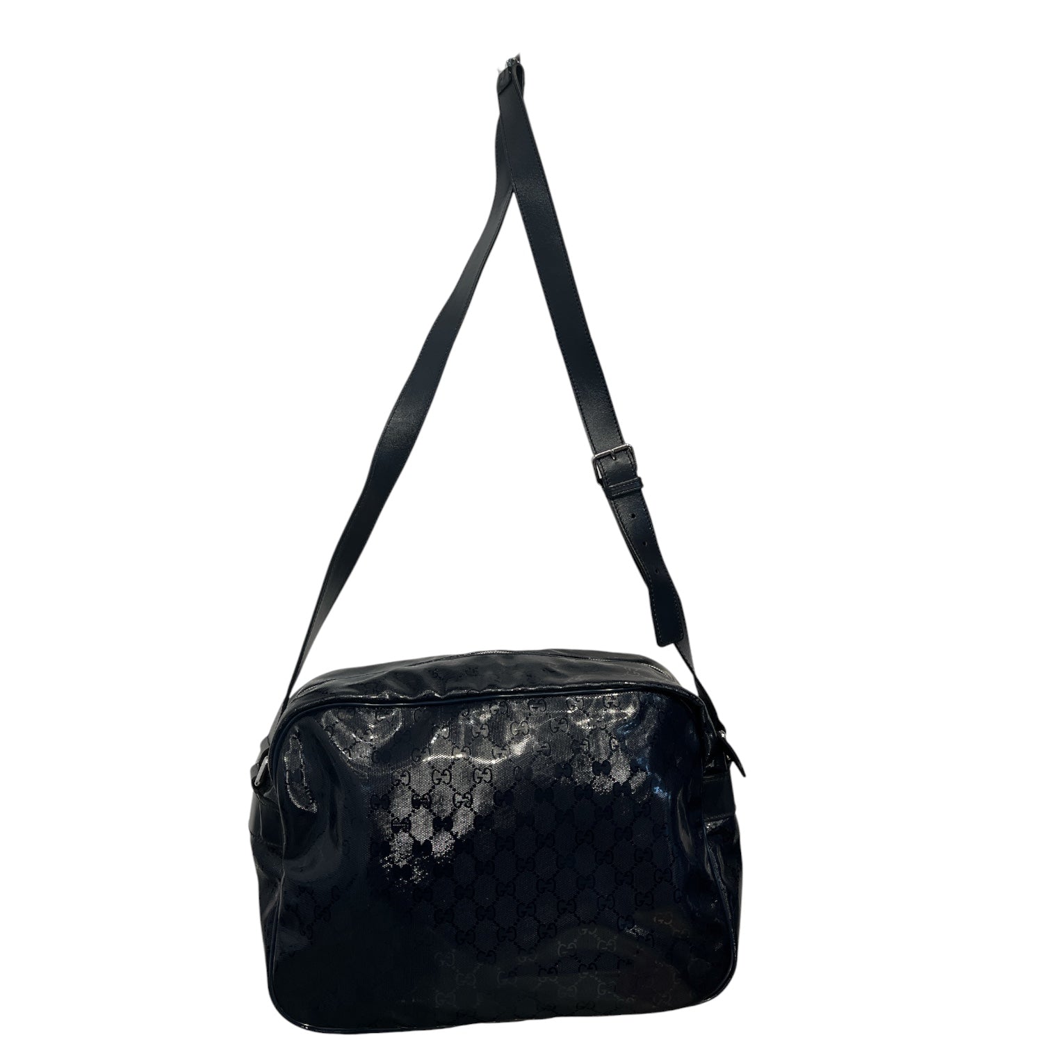 GUCCI/Cross Body Bag/Monogram/NVY/COATED CANVAS GG MESSENGER view 2