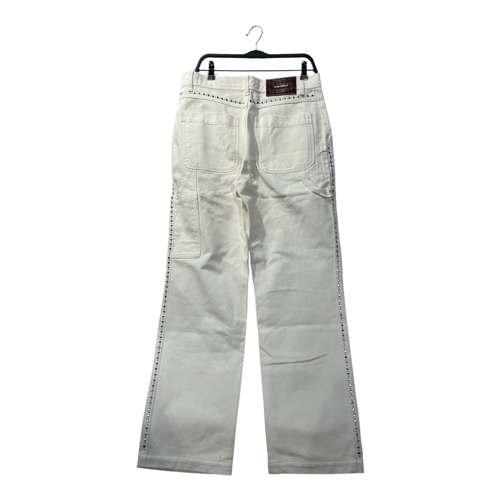 WALES BONNER/Carpenter Pants/32/Denim/WHT/side stud carpenter view 2