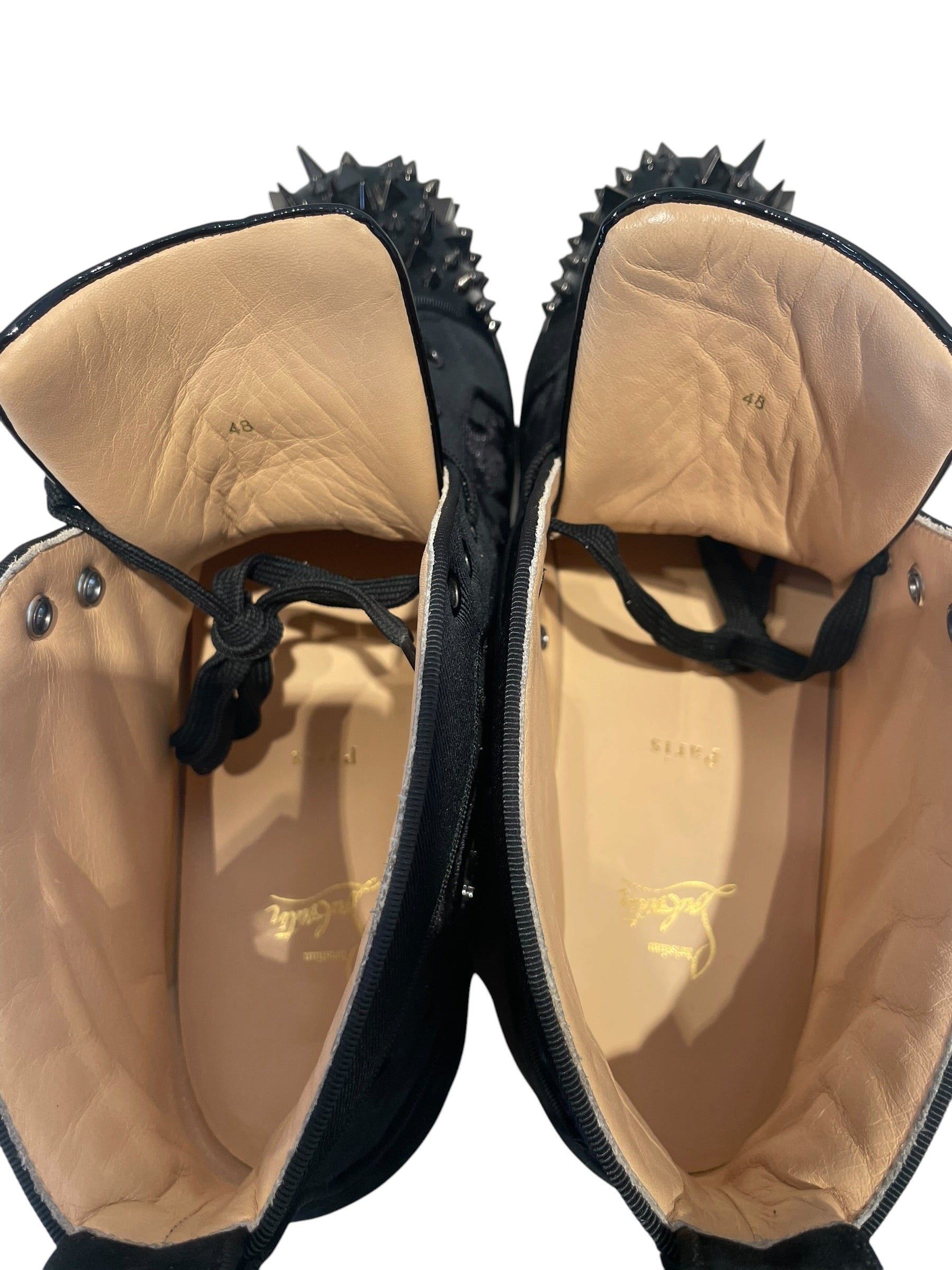 Christian Louboutin/Hi-Sneakers/EU 48/Leopard/Velour/BLK/ view 4