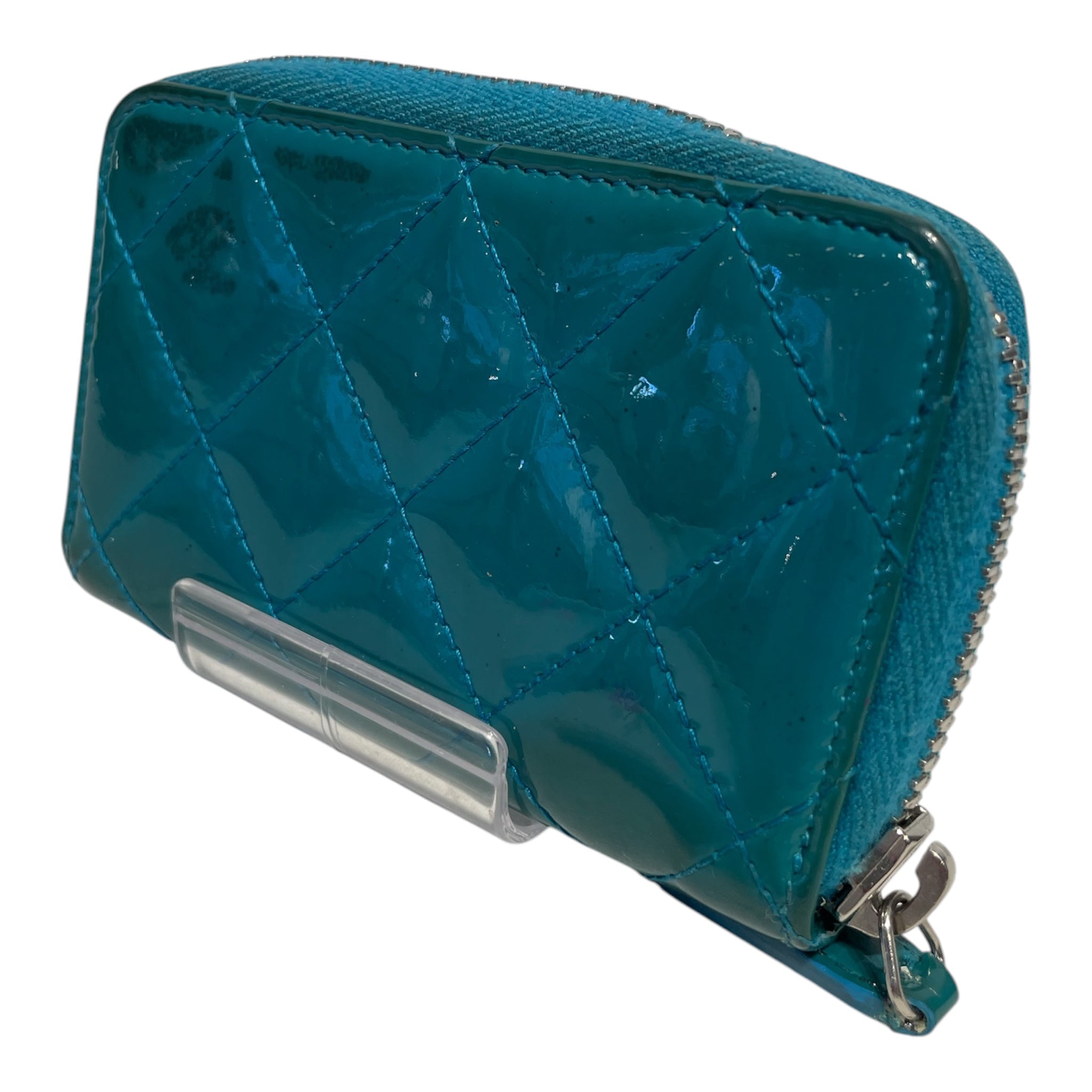 CHANEL/Wallet/Leather/BLU/Patent leather zip wallet view 2