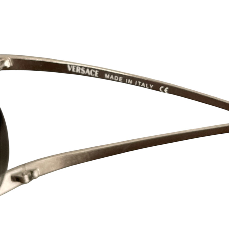 VERSACE/Sunglasses/Metal/SLV/RHINESTONE TRIM  BLACK TINT