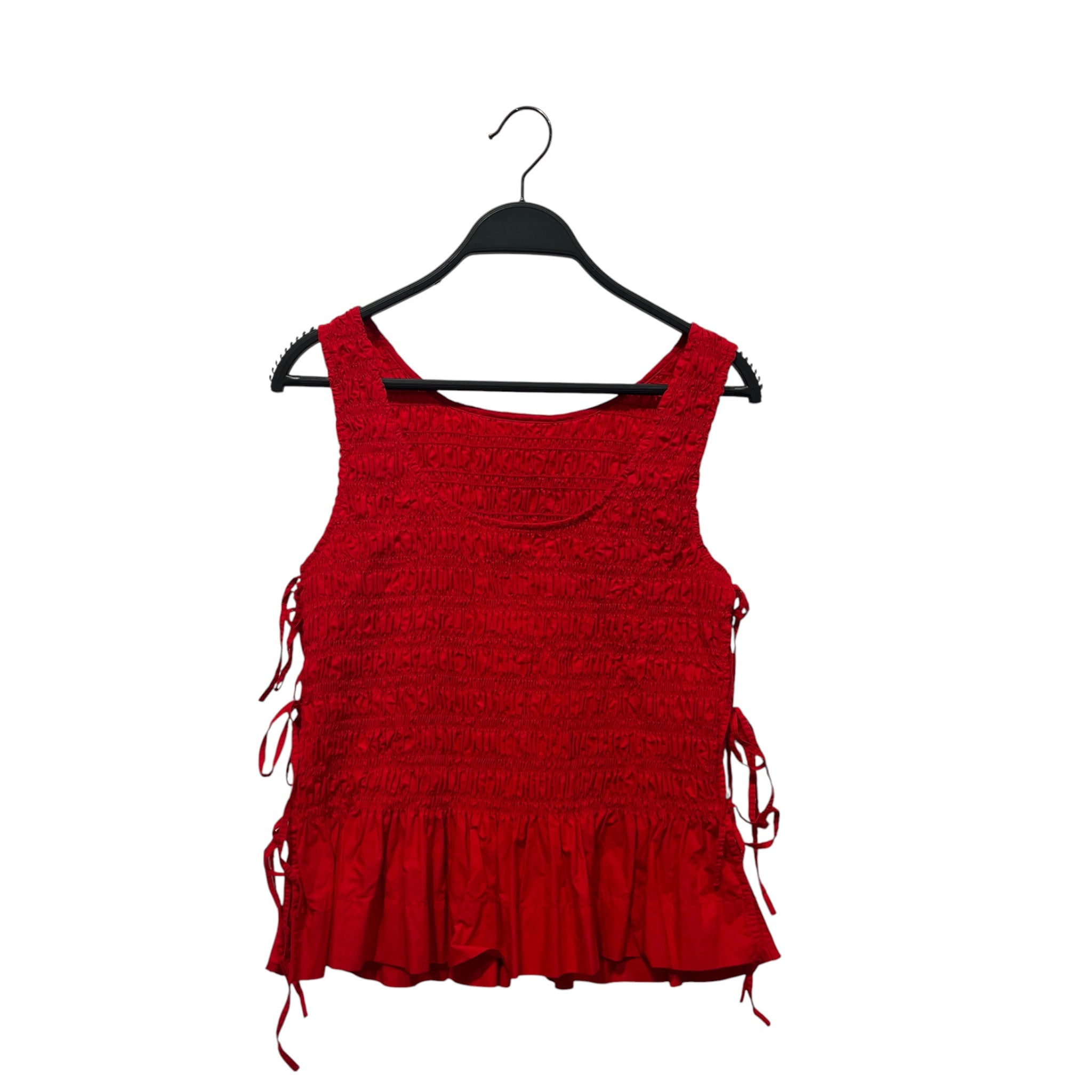 GANNI/SS Blouse/38/Cotton/RED/ROUCHED 3 SIDE TIES view 2