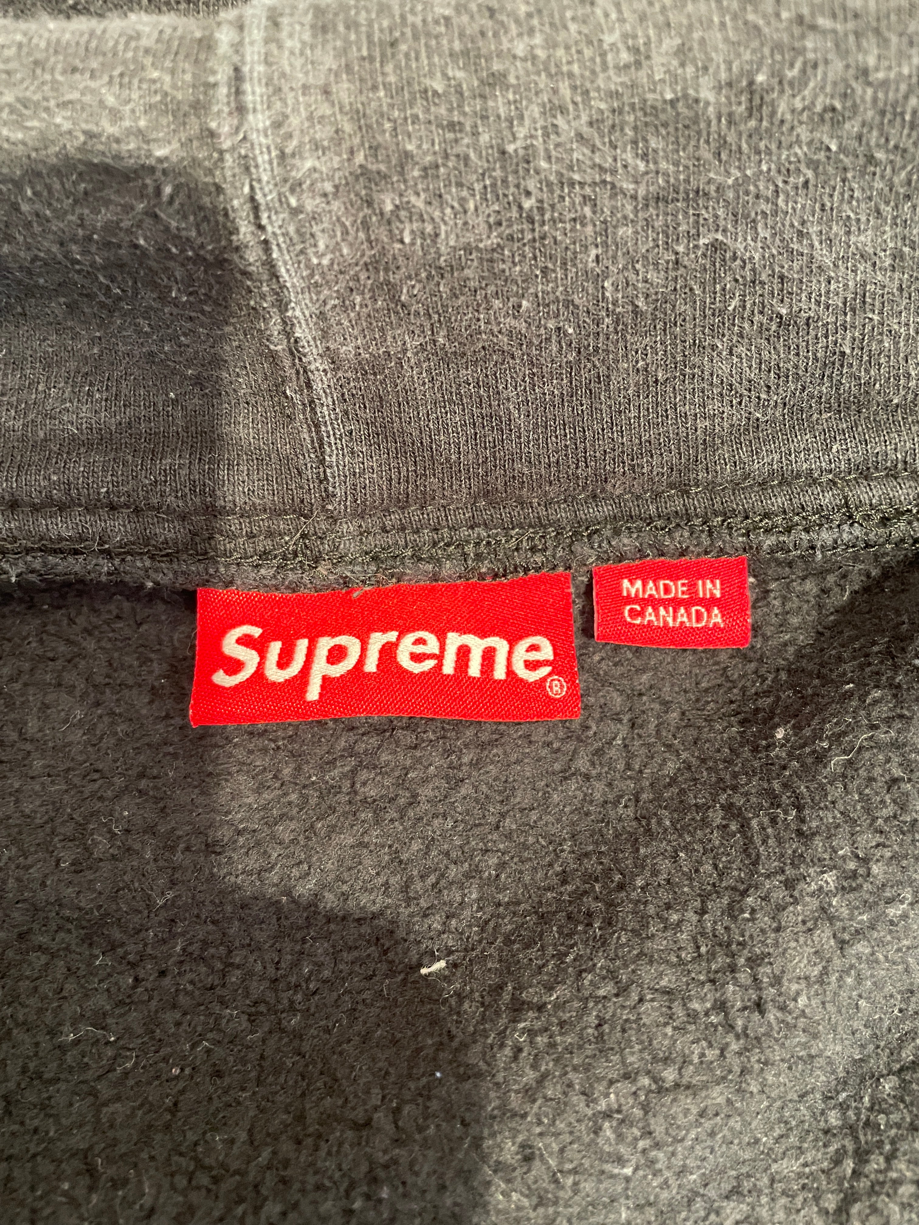 Supreme/Zip Up Hoodie/M/Cotton/BLK/Black Logo Zip Up view 4