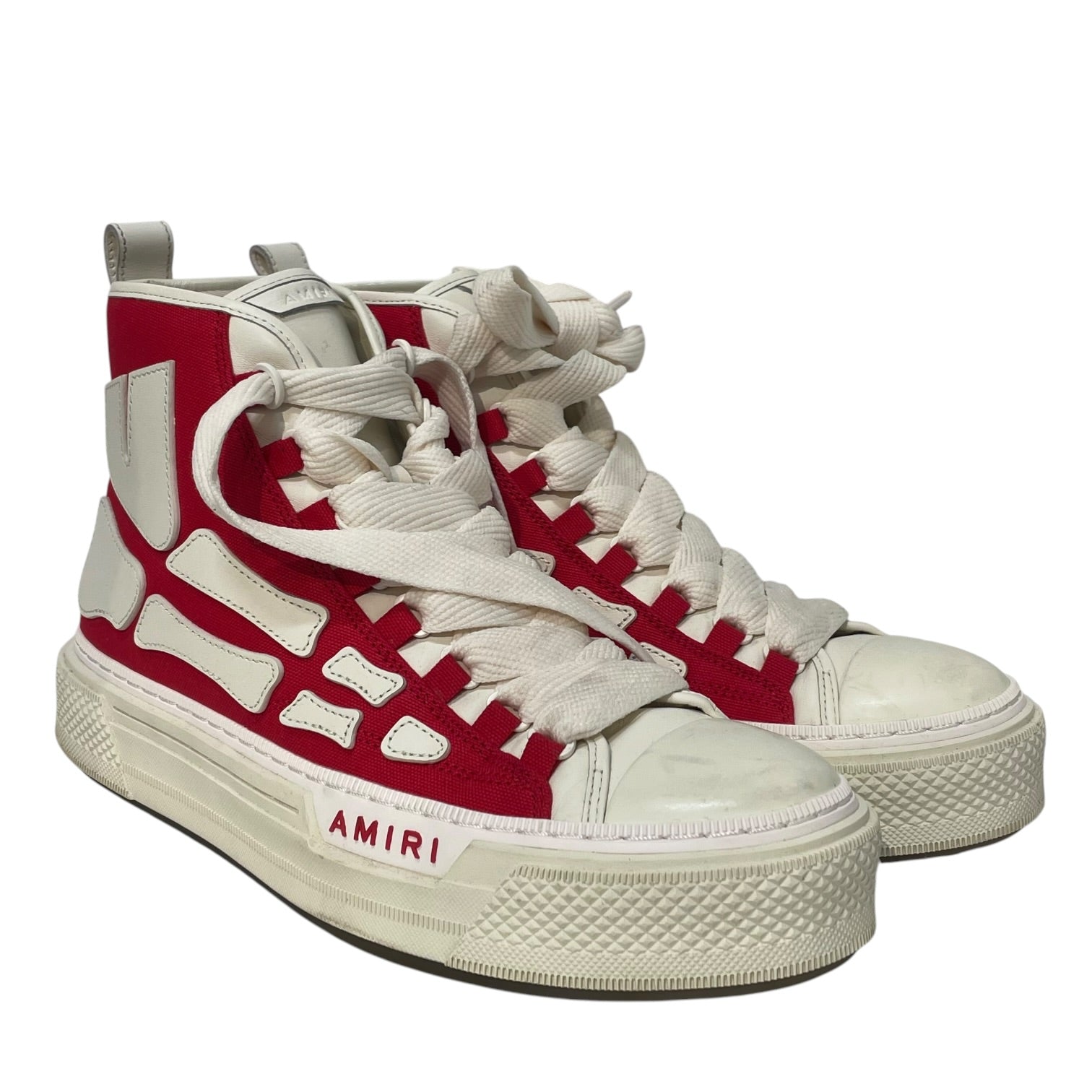 AMIRI/Hi-Sneakers/US 11/Leather/RED/SKEL COURT HI view 1