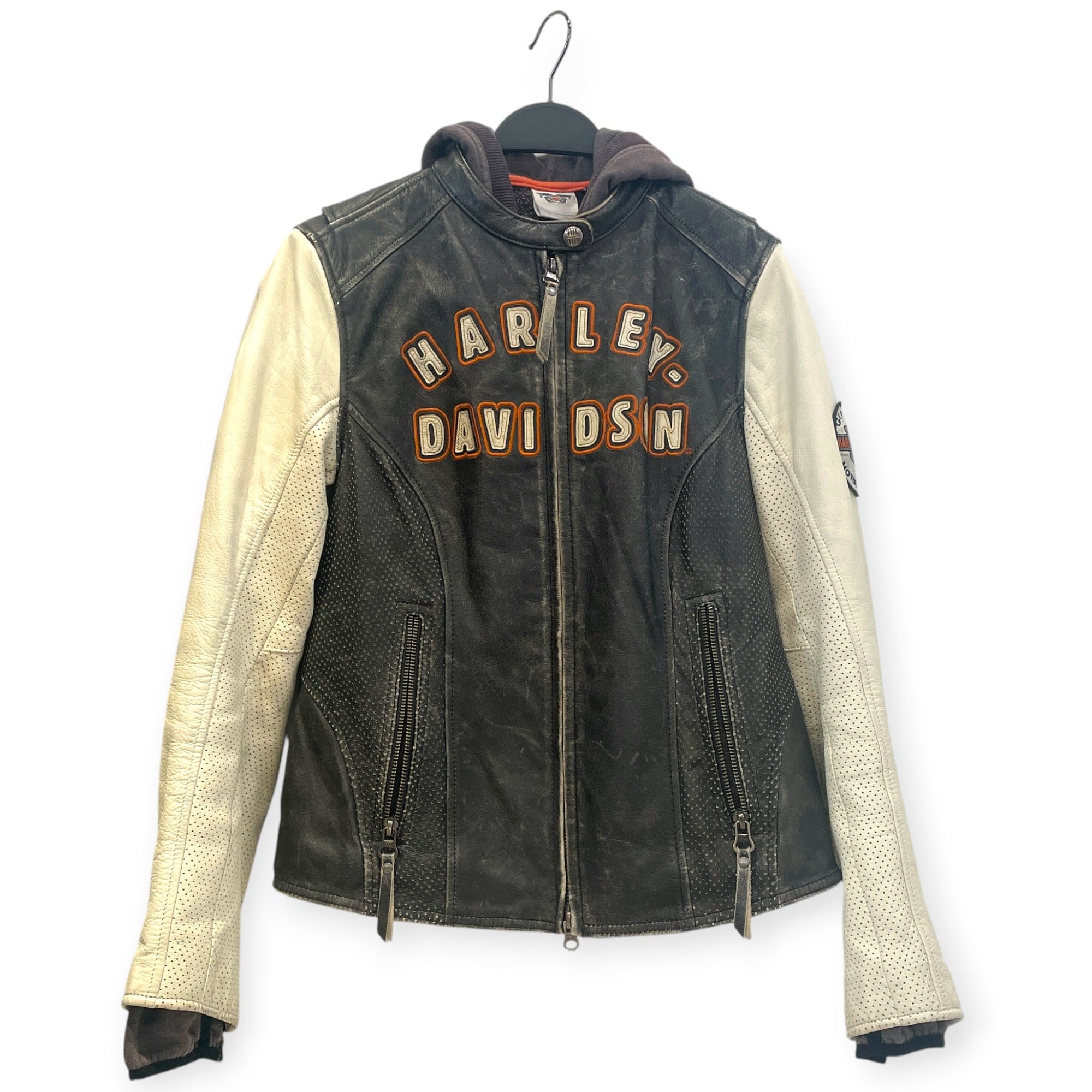 HARLEY DAVIDSON/Leather Jkt/S/Leather/WHT/leather jackt with hoodie view 1