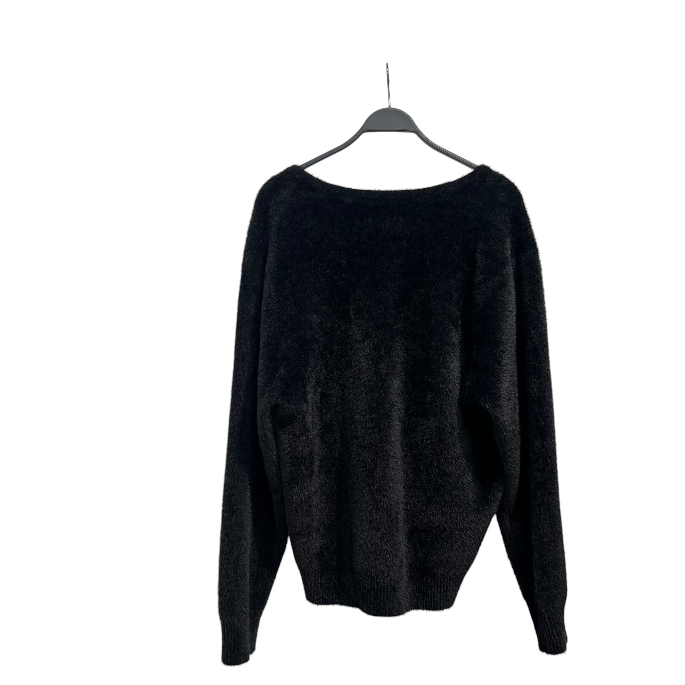 STUSSY/Heavy Cardigan/L/Nylon/BLK/mohair faux view 2