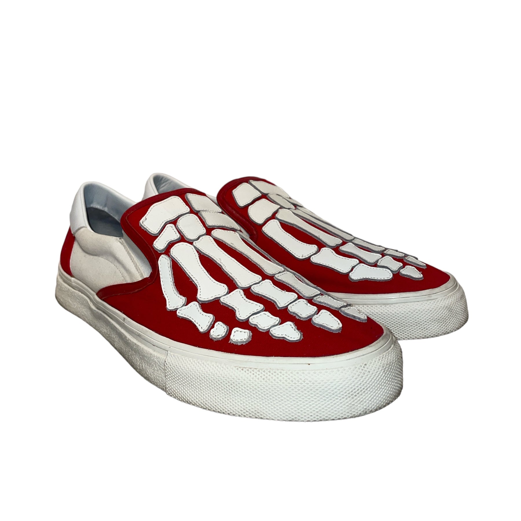 AMIRI Low Sneakers EU 43 Graphic Leather RED Skeleton slip on 2nd STREET USA