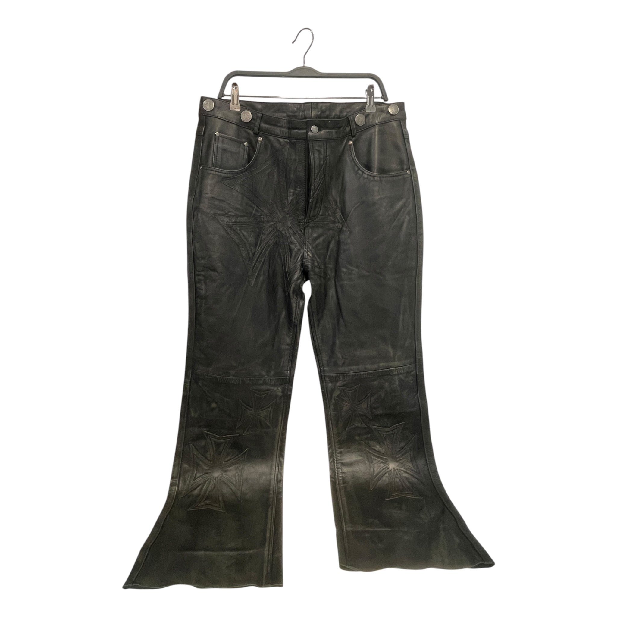 vale forever/Bootcut Pants/36/Leather/BLK/cross on crotch view 1