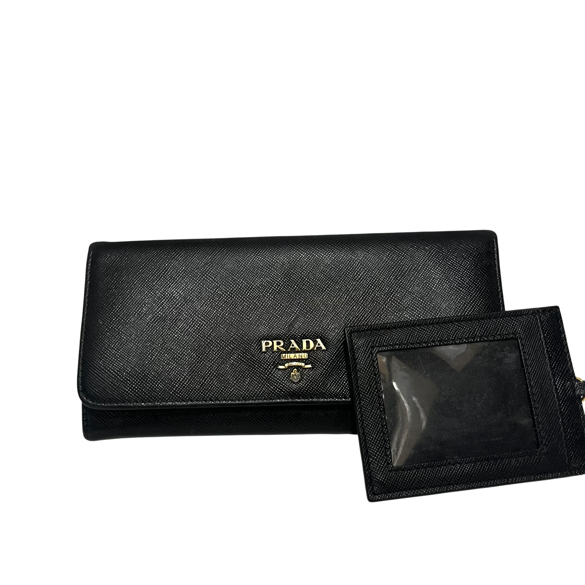 PRADA/Wallet/Leather/BLK/L's/+ cardholder view 3