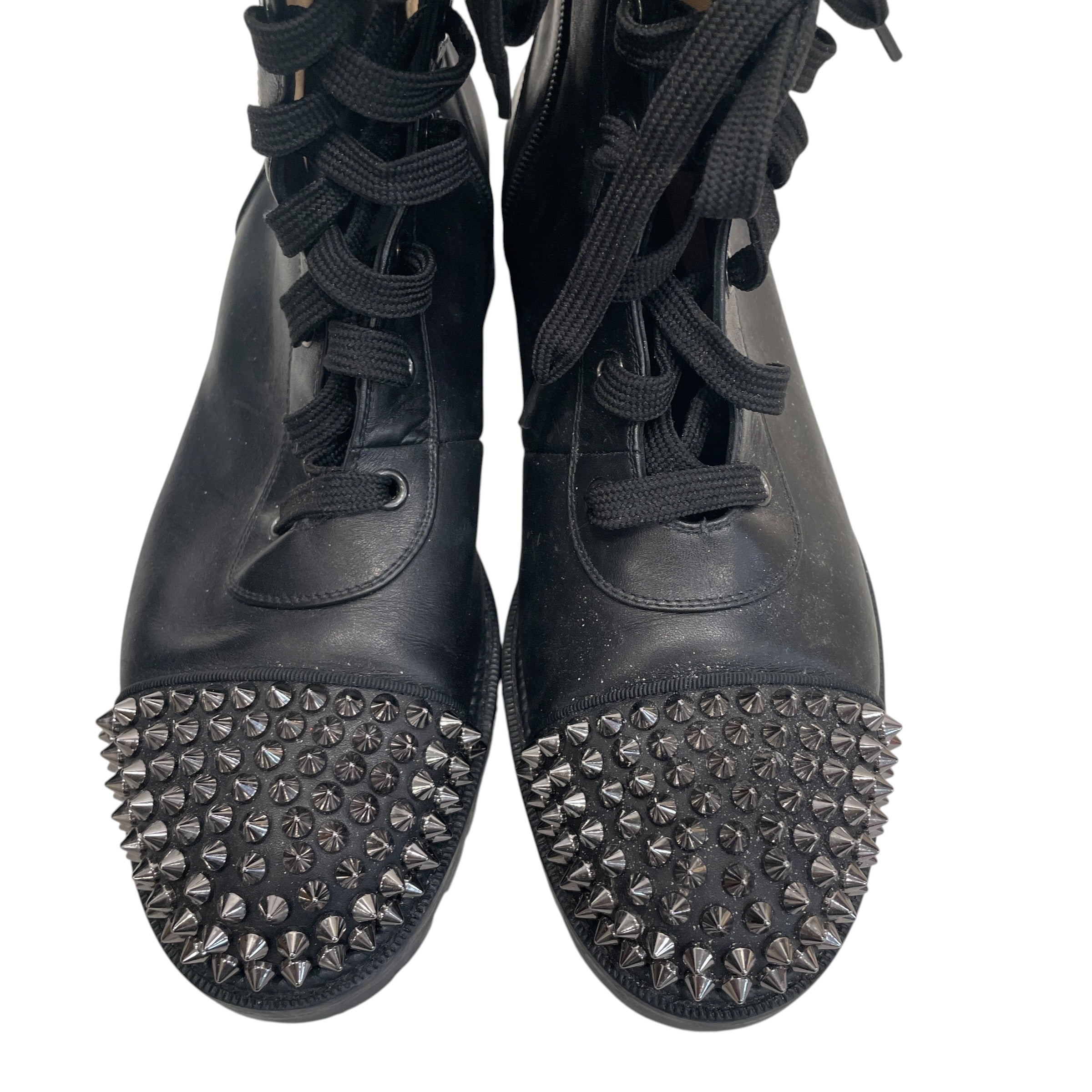 Christian Louboutin/Boots/EU 39.5/Leather/BLK/STUDDED CAP TOE view 4