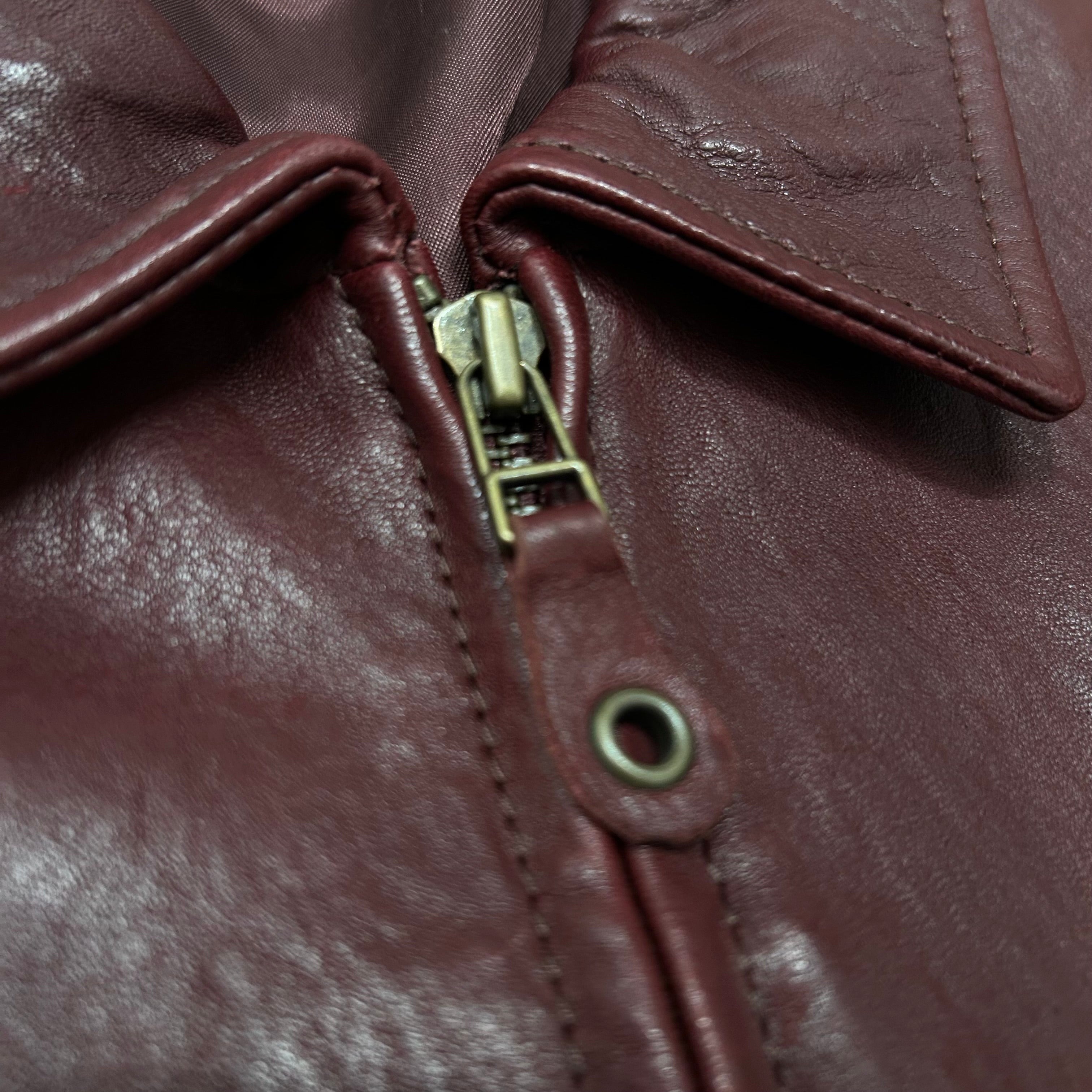 AIME LEON DORE/Leather Jkt/M/Lambskin/RED/CHAINSTITCH view 6