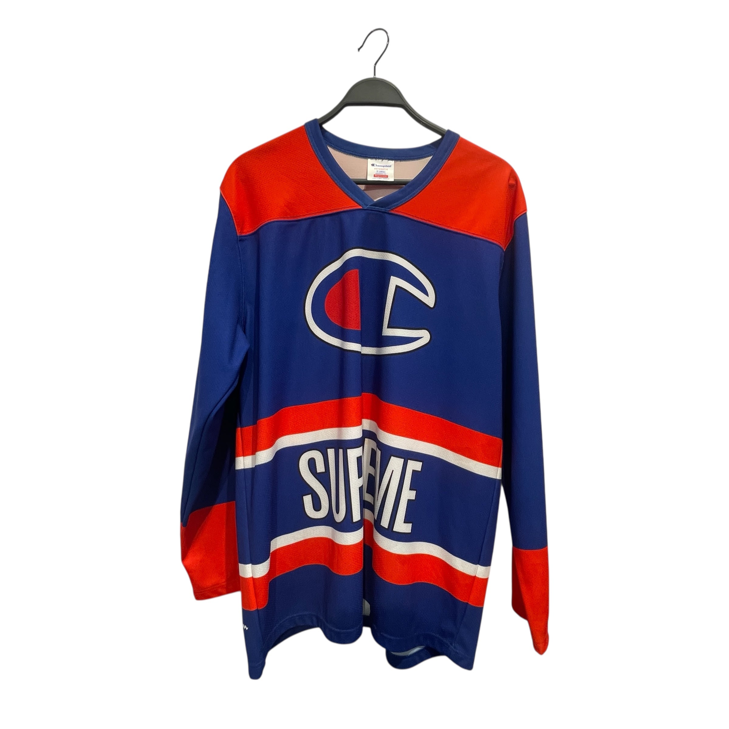 Champion/Supreme/LS T-Shirt/XL/Polyester/BLU/Graphic/Logo Hockey Jersey view 1