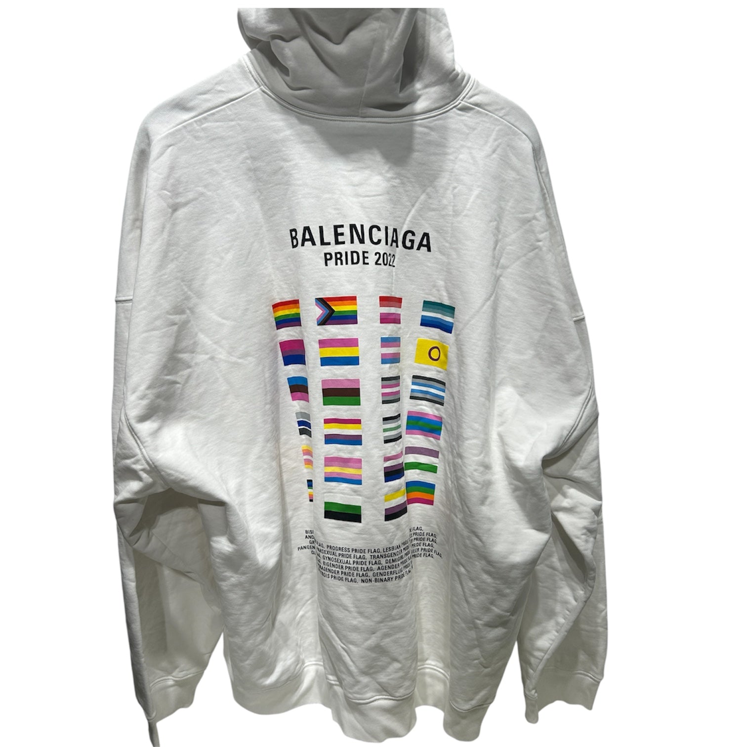 BALENCIAGA/T-Shirt/3/Cotton/WHT/PRIDE HOODIE view 2