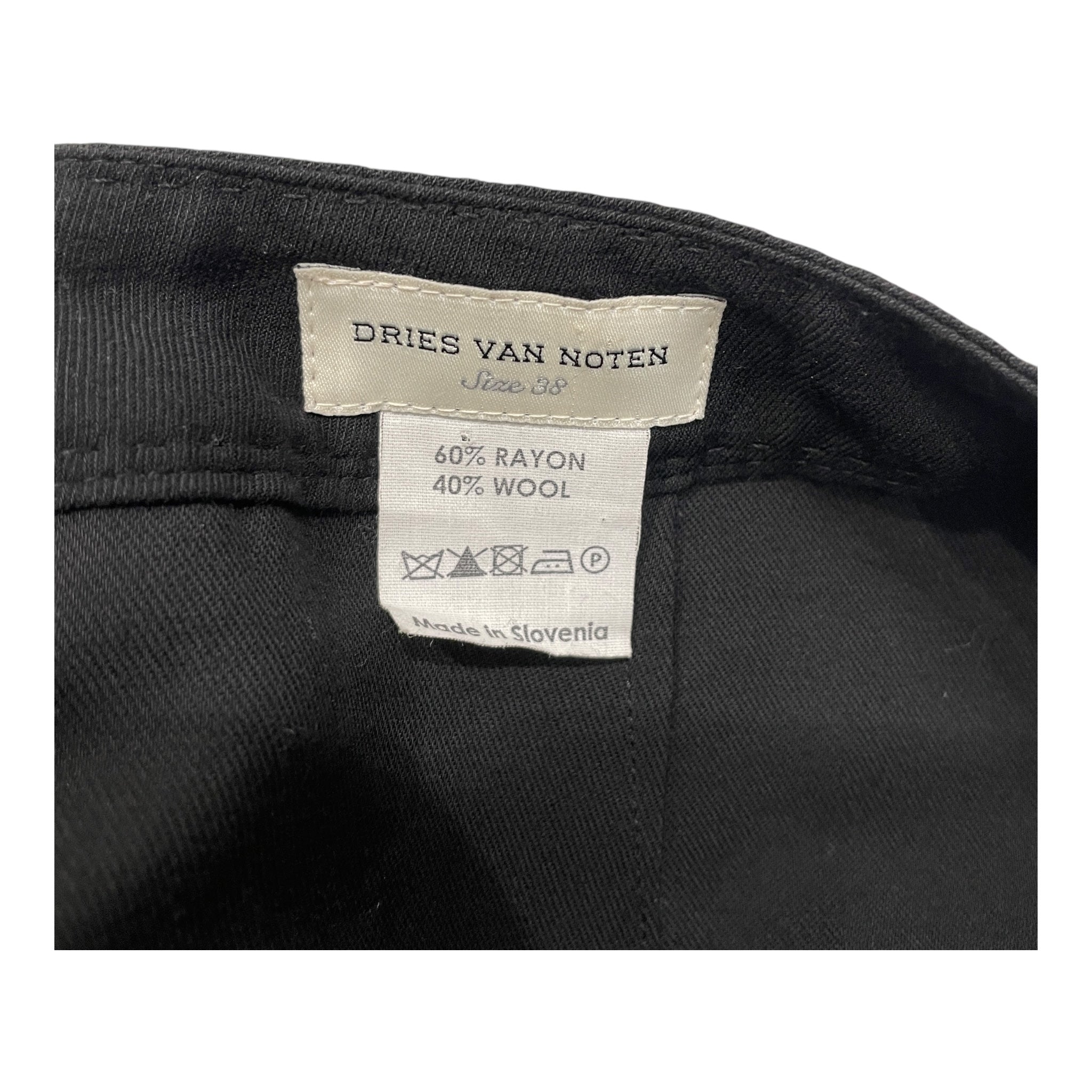 DRIES VAN NOTEN/Wide Leg Pants/38/Rayon/BLK/ view 3