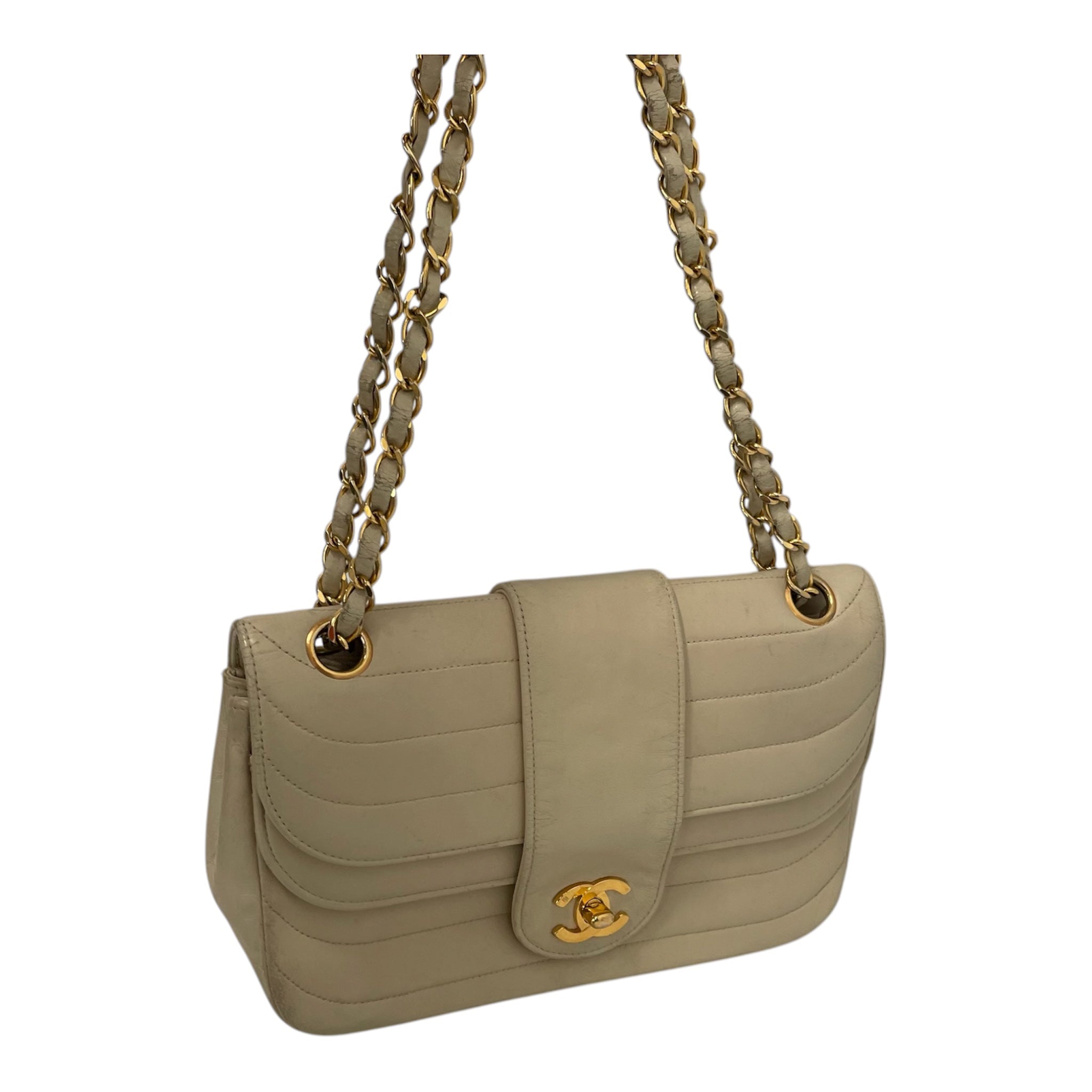 CHANEL/Cross Body Bag/Stripe/Leather/CRM/STRIPESTICHGOLDCC view 5
