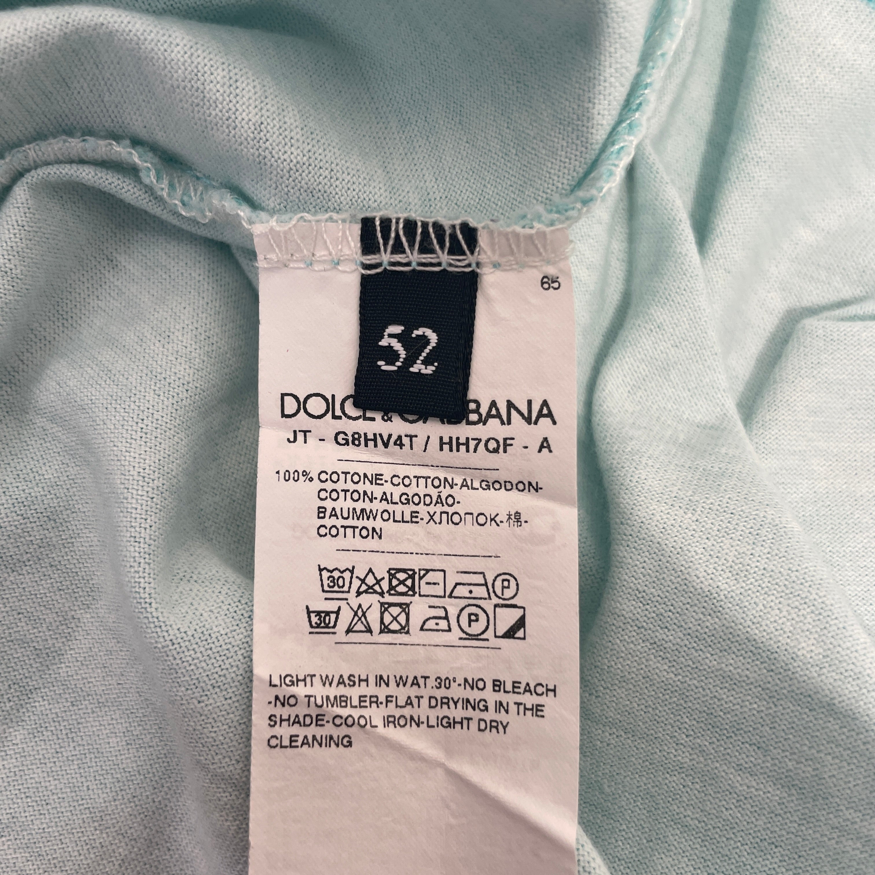 DOLCE&GABBANA/T-Shirt/52/Cotton/BLU/Graphic/baseball view 3